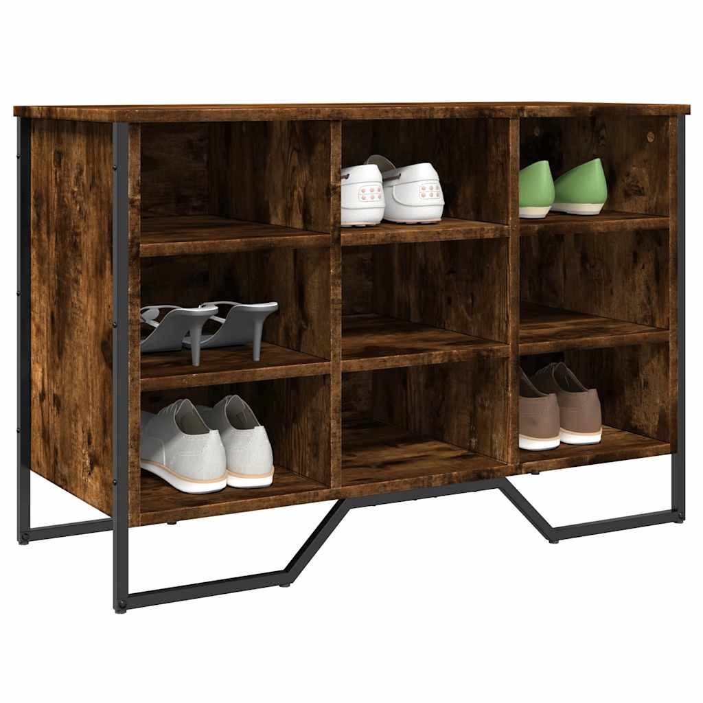 vidaXL Schuhregal Schuhregal Räuchereiche 90x38x61,5 cm Holzwerkstoff, 1-tlg.