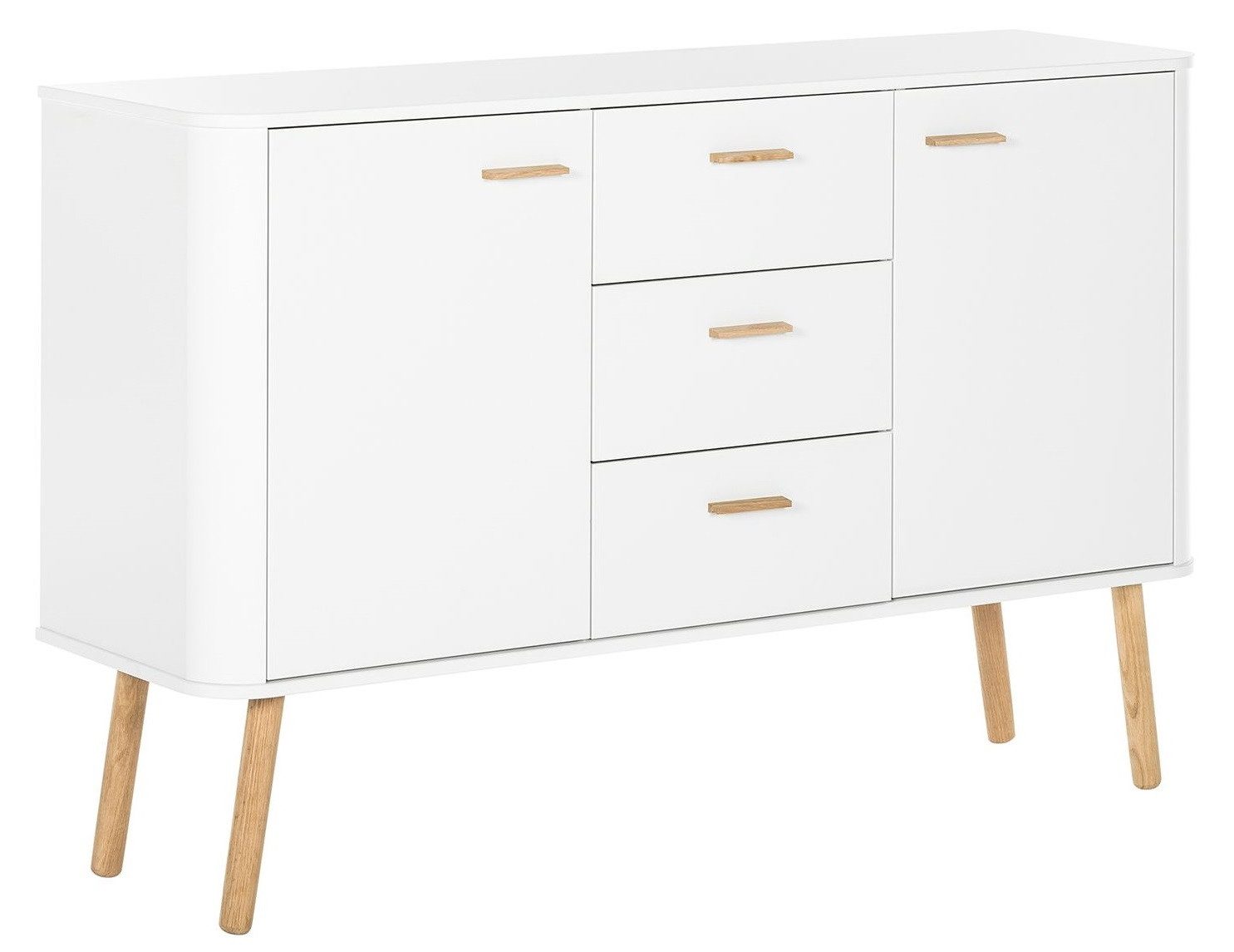 loft24 Sideboard Park, Anrichte 2 Türen, 3 Schubladen, Skandinavisches Design