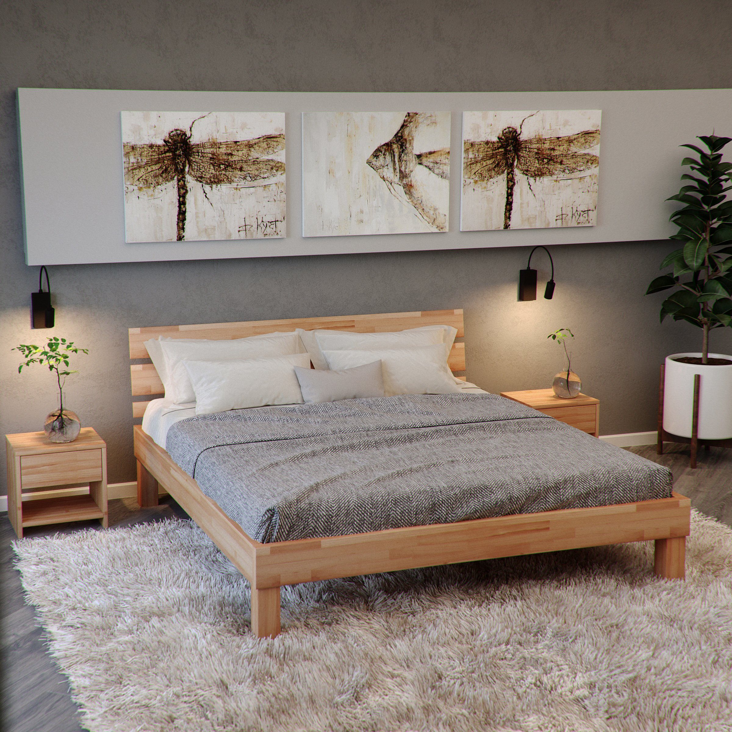 Krok Wood Massivholzbett Valetta in Buche günstig online kaufen