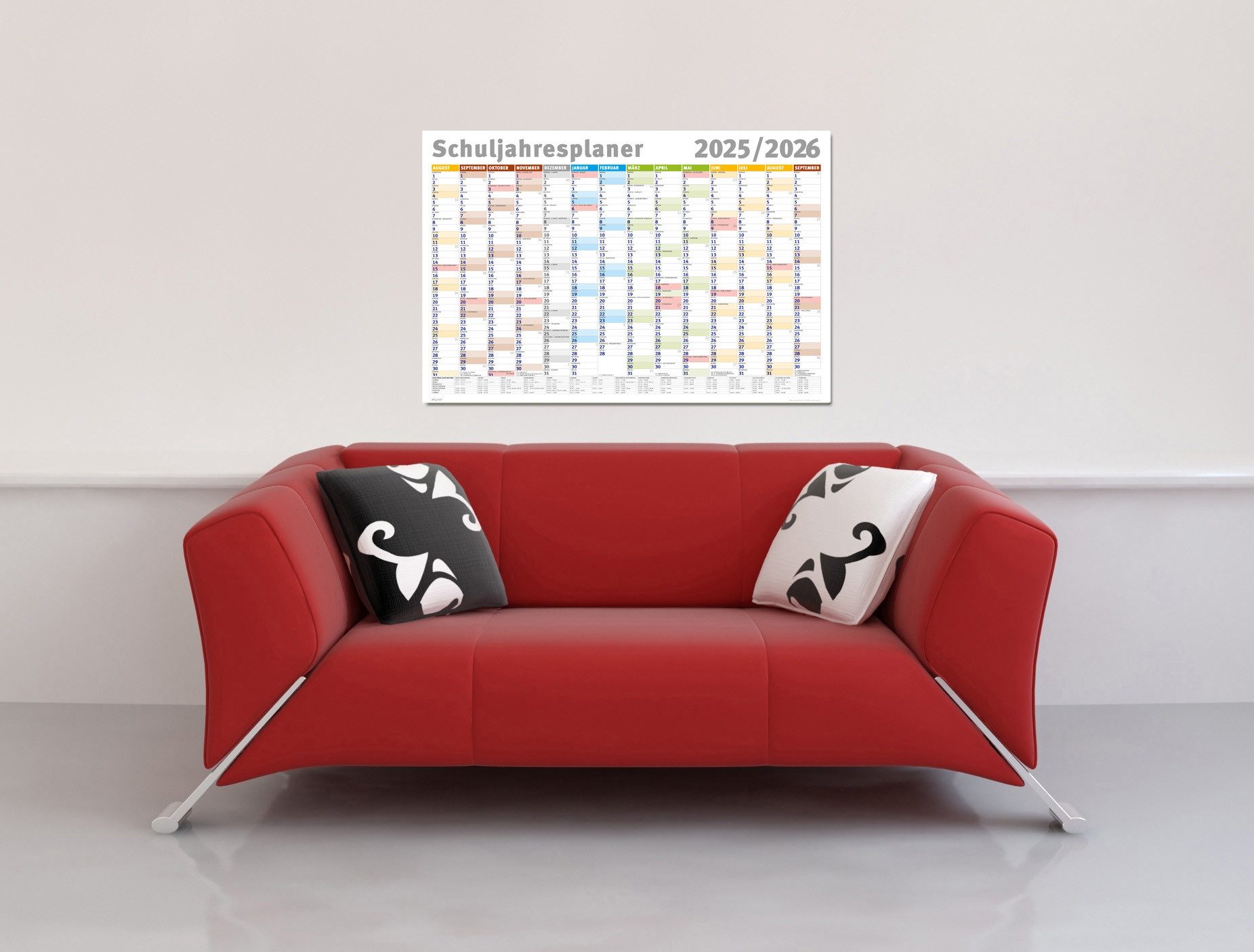 Poster Schuljahresplaner 2025/2026 - Wandplaner Kalender Poster Druck - Grö günstig online kaufen