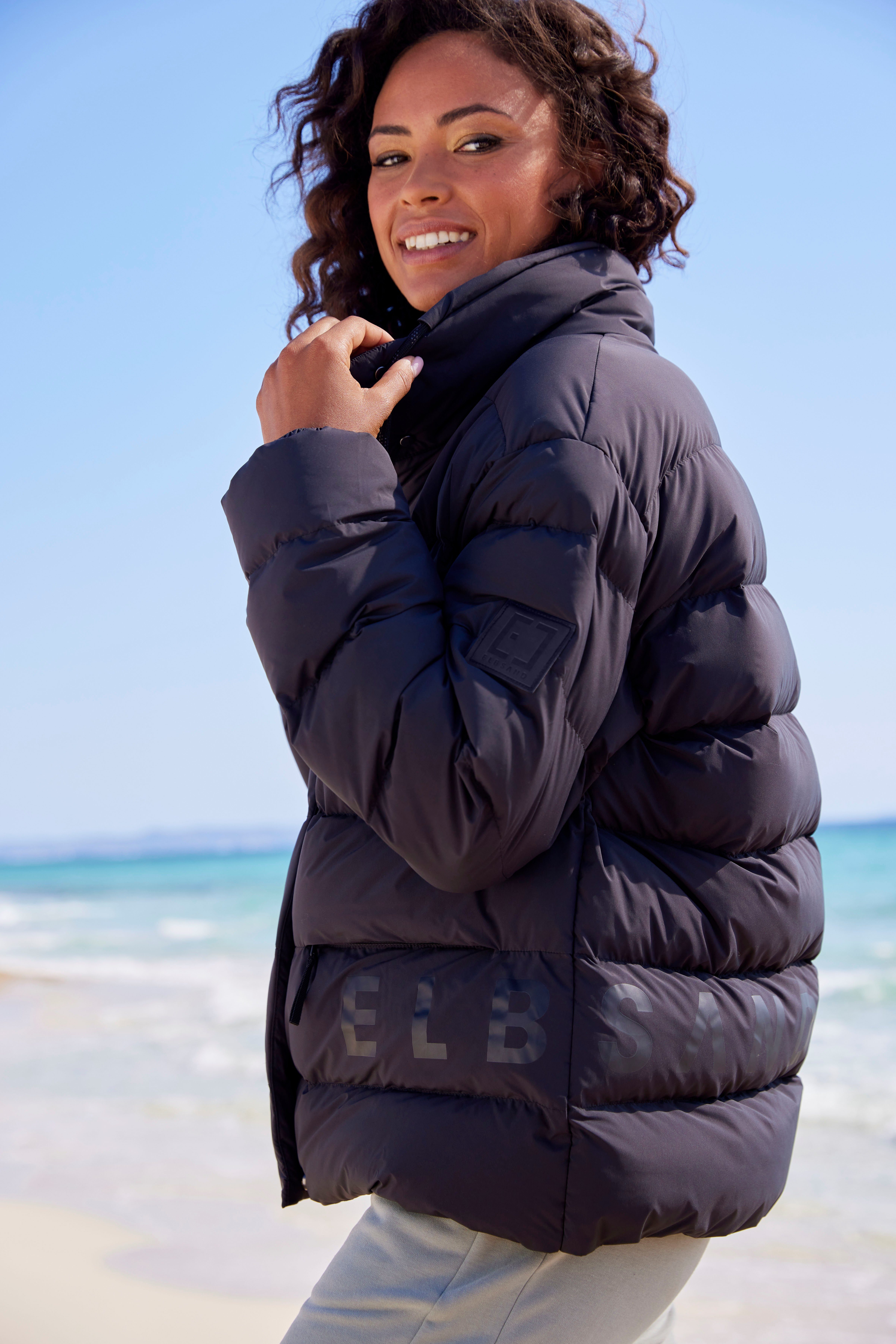 Elbsand Steppjacke mit hochschließendem Kragen