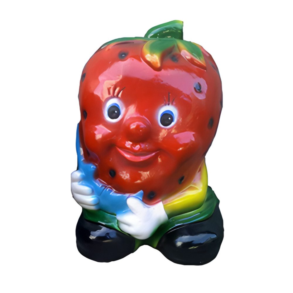 Dekofigur abstrakte Skulptur Erdbeere Dekoration Figur Kunststoff Deko Statue
