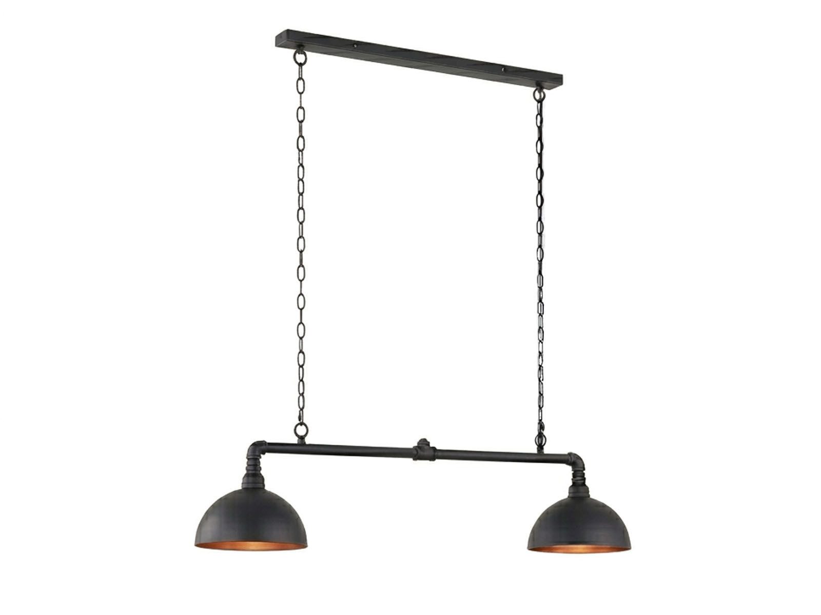 FISCHER & HONSEL LED Pendelleuchte aus Metall im Rohrdesign, Breite 87cm, Dimmfunktion, LED wechselbar, Warmweiß, Balkenlampe zweiflammig Industrial, Hängelampe für Esszimmer Esstisch