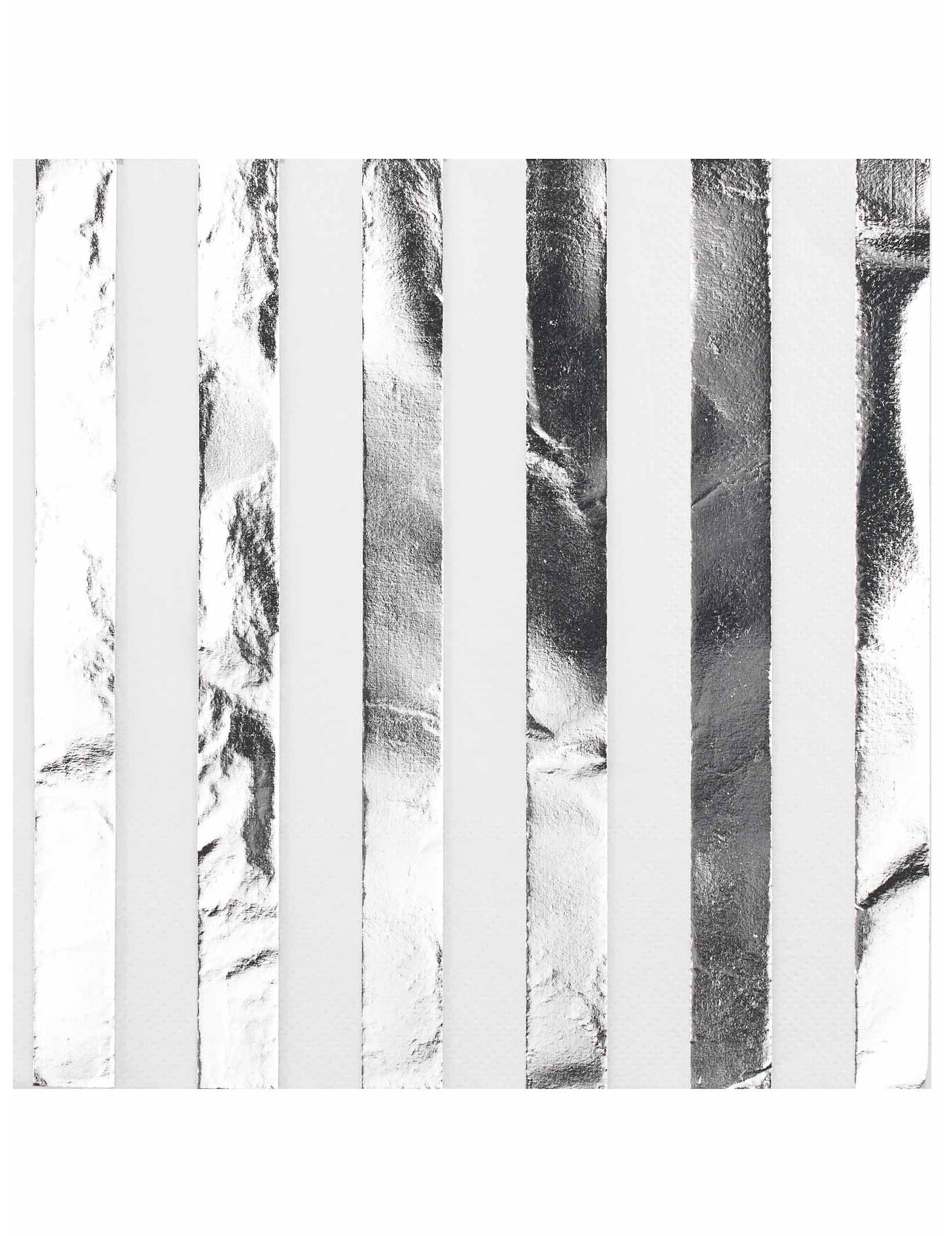 Unique Kostüm Silvester-Servietten Tisch-Dekoration 16 Stück weiss-silber 33x33cm