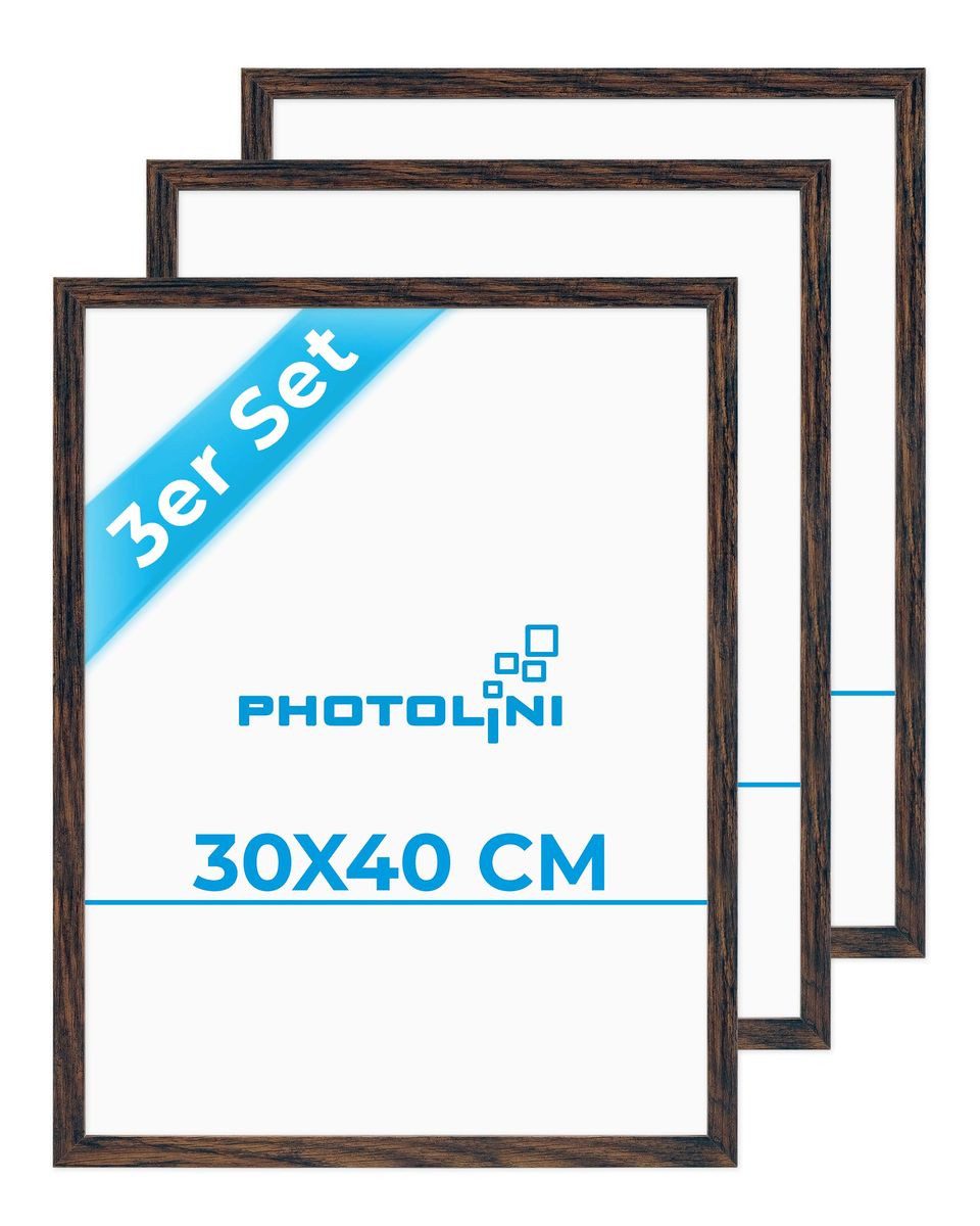 PHOTOLINI Bilderrahmen 3er Set, stabiles MDF-Holz, mit Acrylglas, extra Zub günstig online kaufen