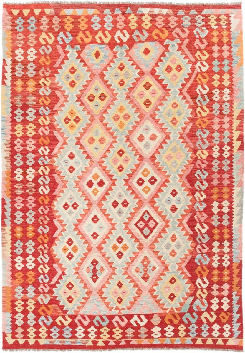 Orientteppich Kelim Afghan 205x290 Handgewebter Orientteppich, Nain Trading, rechteckig, Höhe: 3 mm