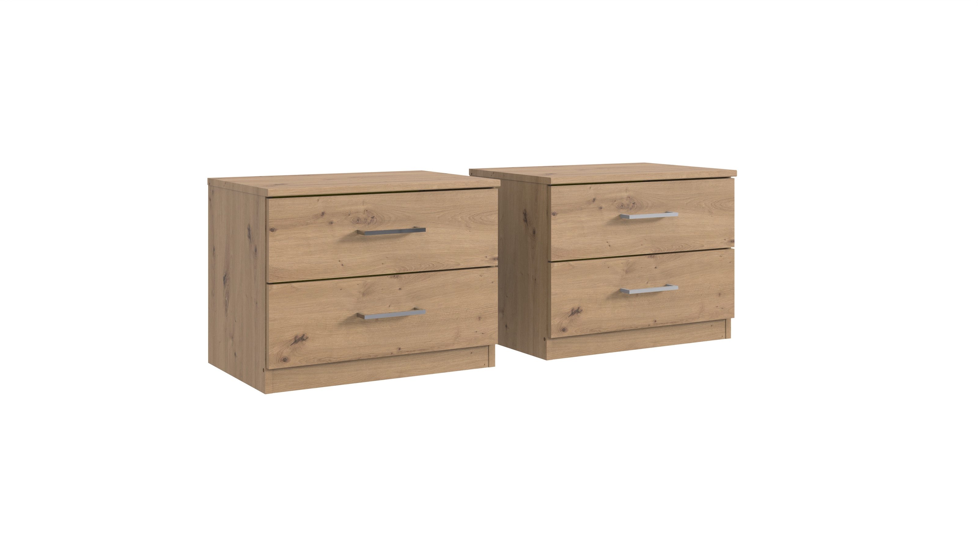 Nachtschrank (2er-Set) in ARTISAN EICHE NACHBILDUNG - 104x40x38cm (BxHxT)