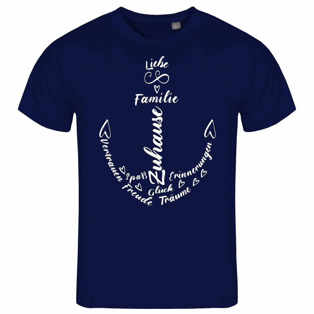 Print-Shirt Herren T-Shirt Liebe Familie Anker