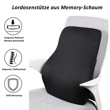 CALIYO Lendenkissen Ergonomisches RückenKissen aus Memory Foam, Lendenkissen, für Bürostuhl, Autositz, Rollstuhl, mit Antistatischem