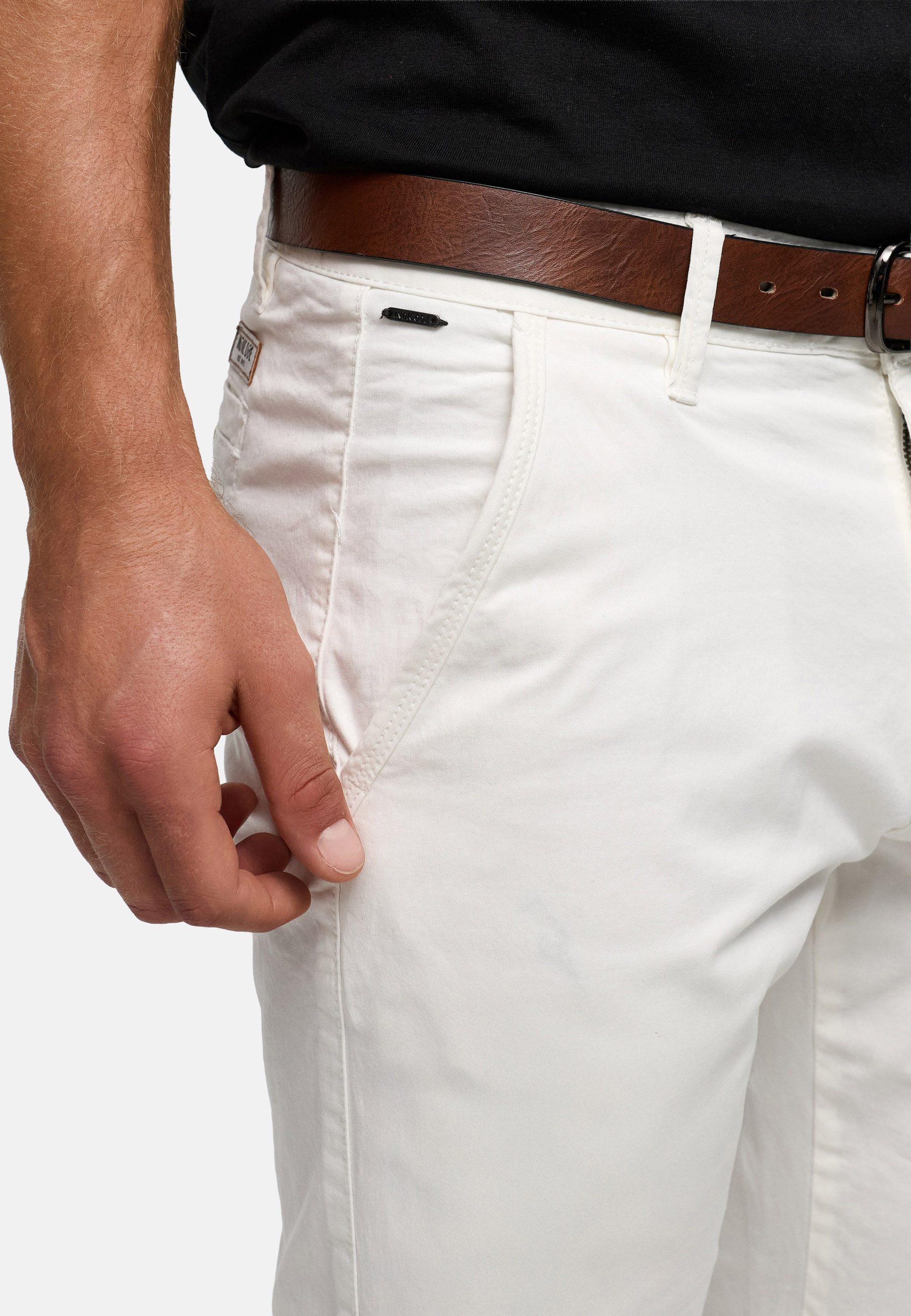INDICODE Chinohose Herren INPilli Regular-Fit Baumwollhose mit schmaler Passform mit praktischem, integriertem Gürtel – Bild 4 von 5