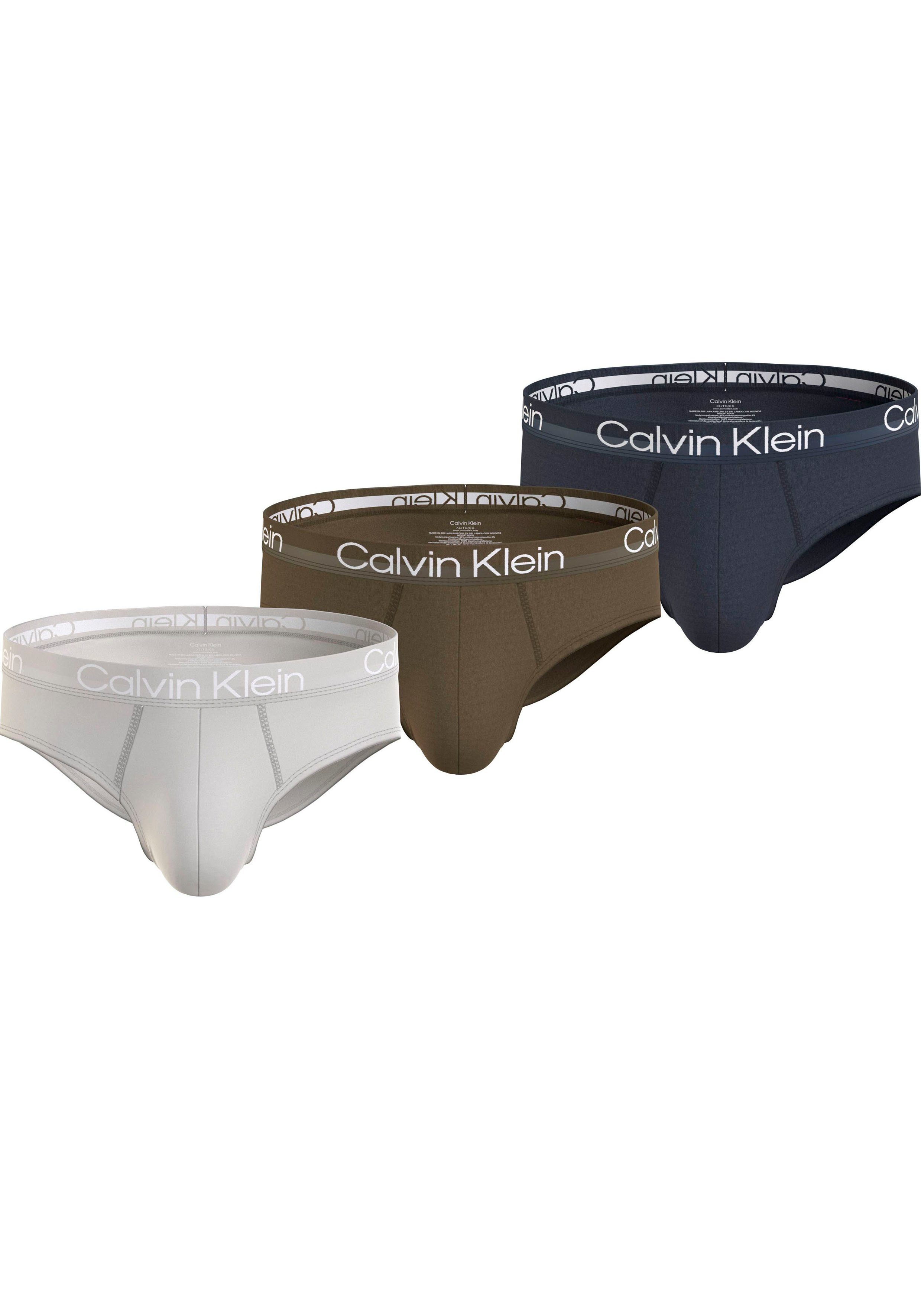 Calvin Klein HIP Logo-Elastikbund 3PK Underwear 3er-Pack) (Packung, mit BRIEF Hipster