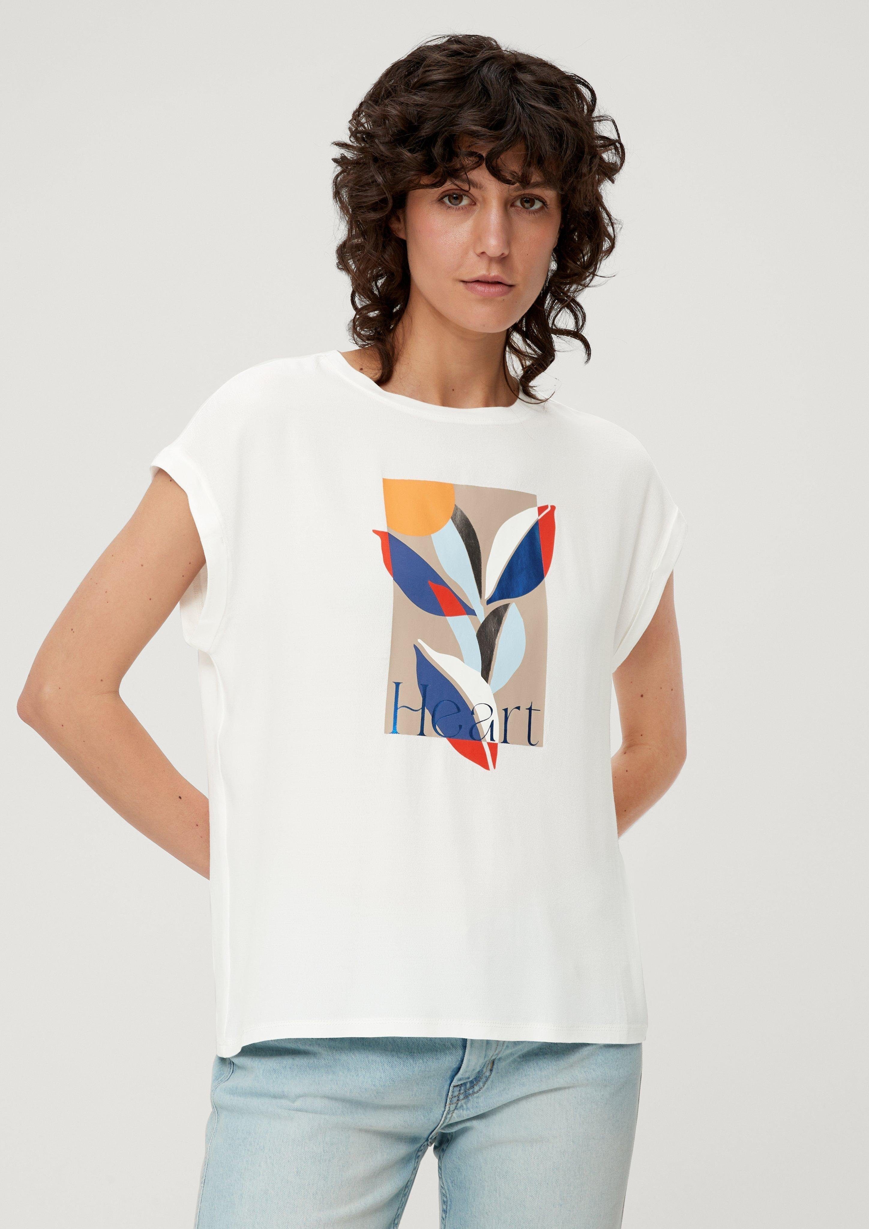 s.Oliver Kurzarmshirt T-Shirt mit Frontprint günstig online kaufen