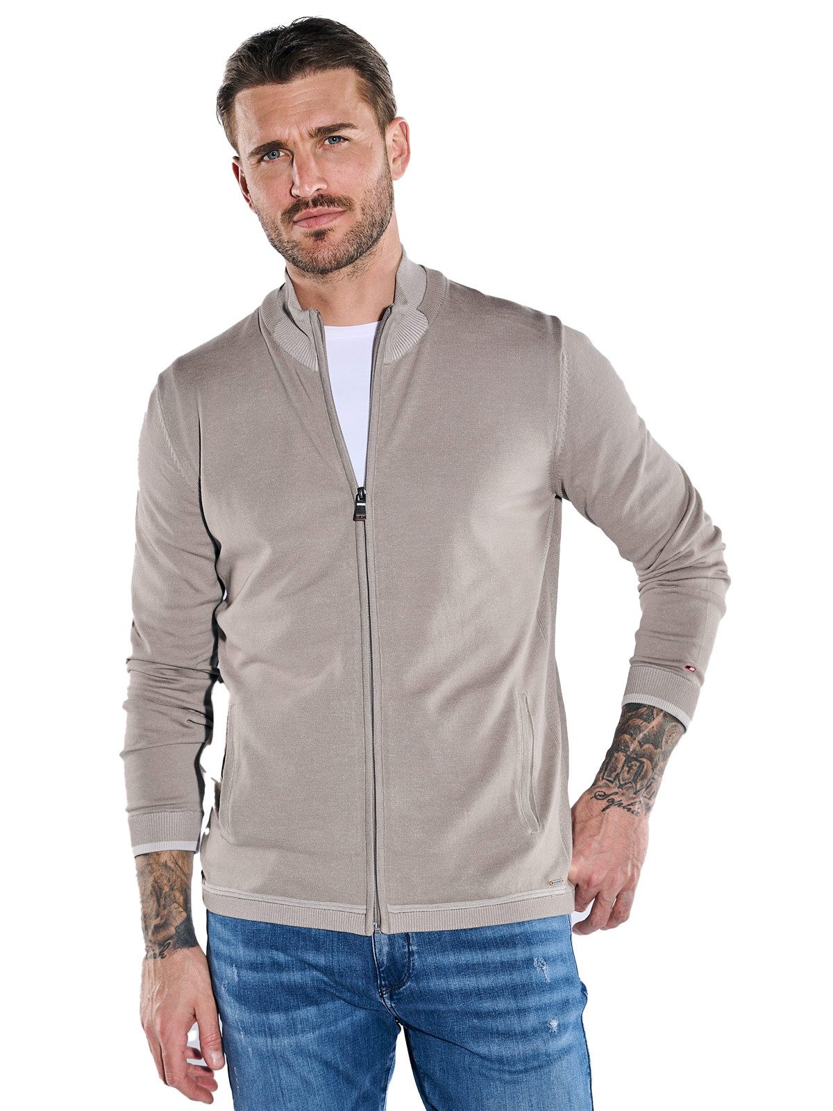 emilio adani Cardigan emilio adani Herren Cardigan strukturiert, Grau