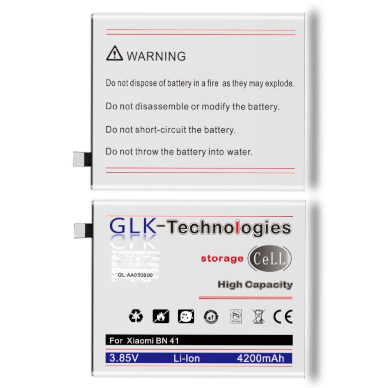 4280 Akku, (3.85 V) Ersatzakku Redmi Smartphone-Akku 4280 NEU inkl. BN41, Note Power accu, mAh Werkzeug Kit Original Xiaomi 4 mAh GLK-Technologies Battery, für High Set GLK-Technologies