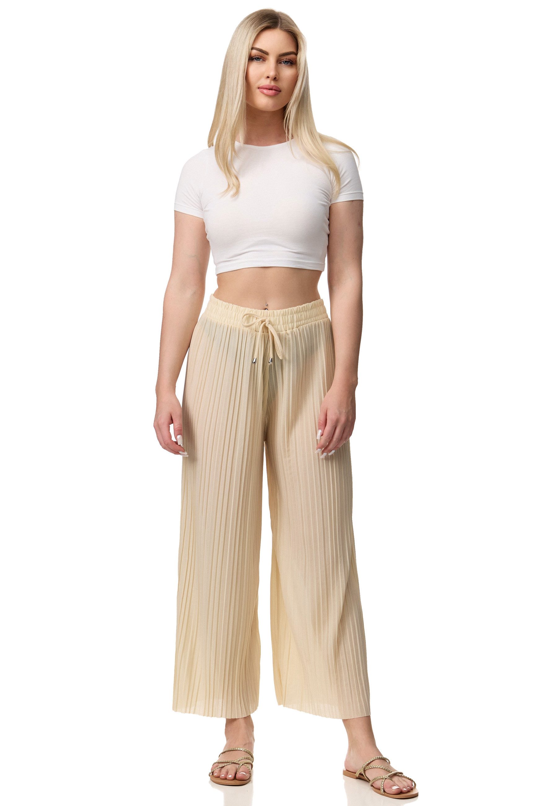 Worldclassca Sporthose Worldclassca Stoffhose Plissierte Sommer Hose weitem Bein Faltenhose