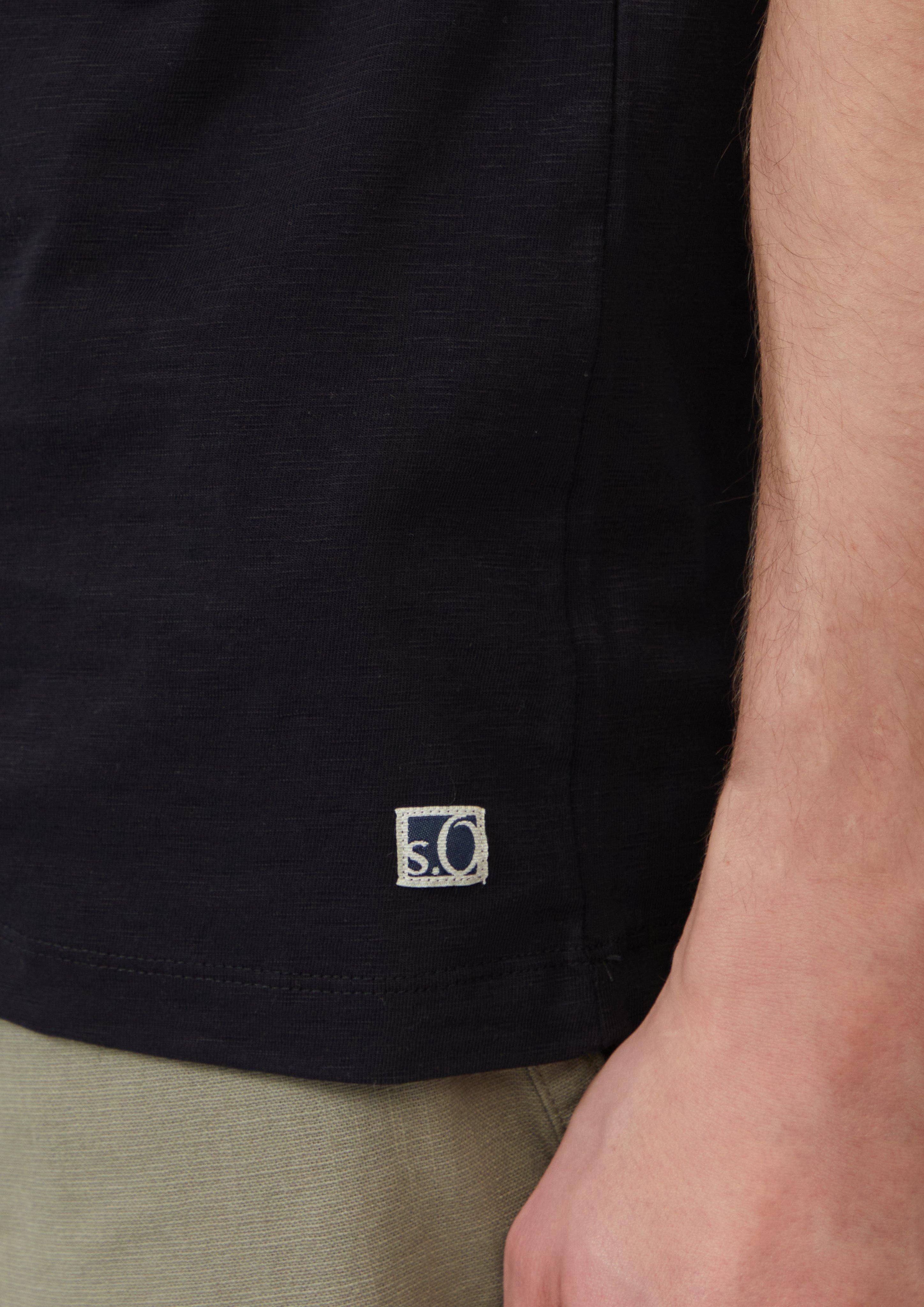 s.Oliver Kurzarmshirt Flammgarn-T-Shirt mit Brusttasche und günstig online kaufen