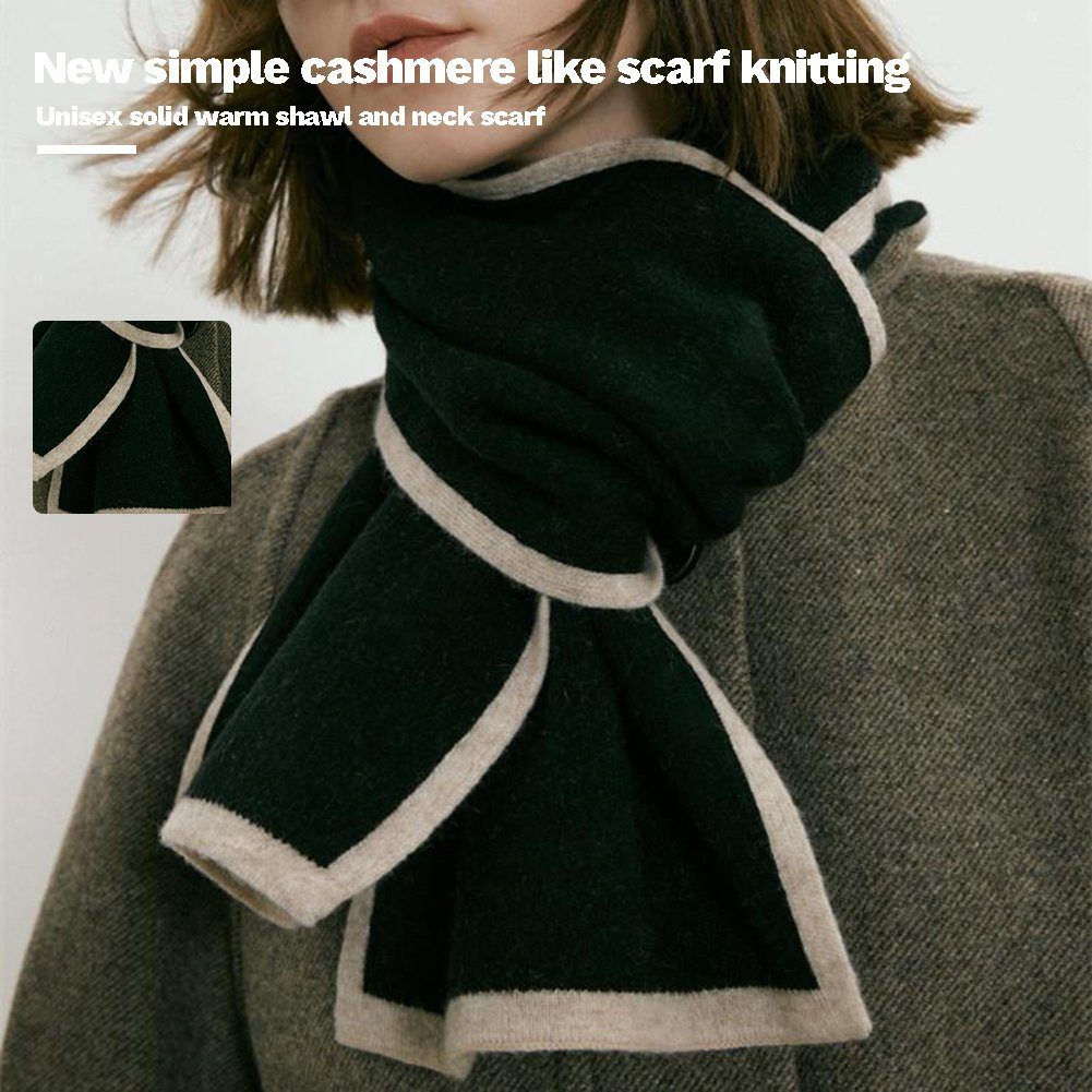 Blusmart Modeschal Modischer Einfacher Schal, Mittellang, Warmer Winterschal, Winddicht black