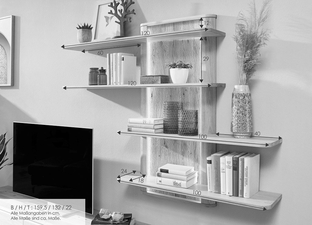 Main Möbel Wandregal Regal 160x132cm Wildeiche Berlin