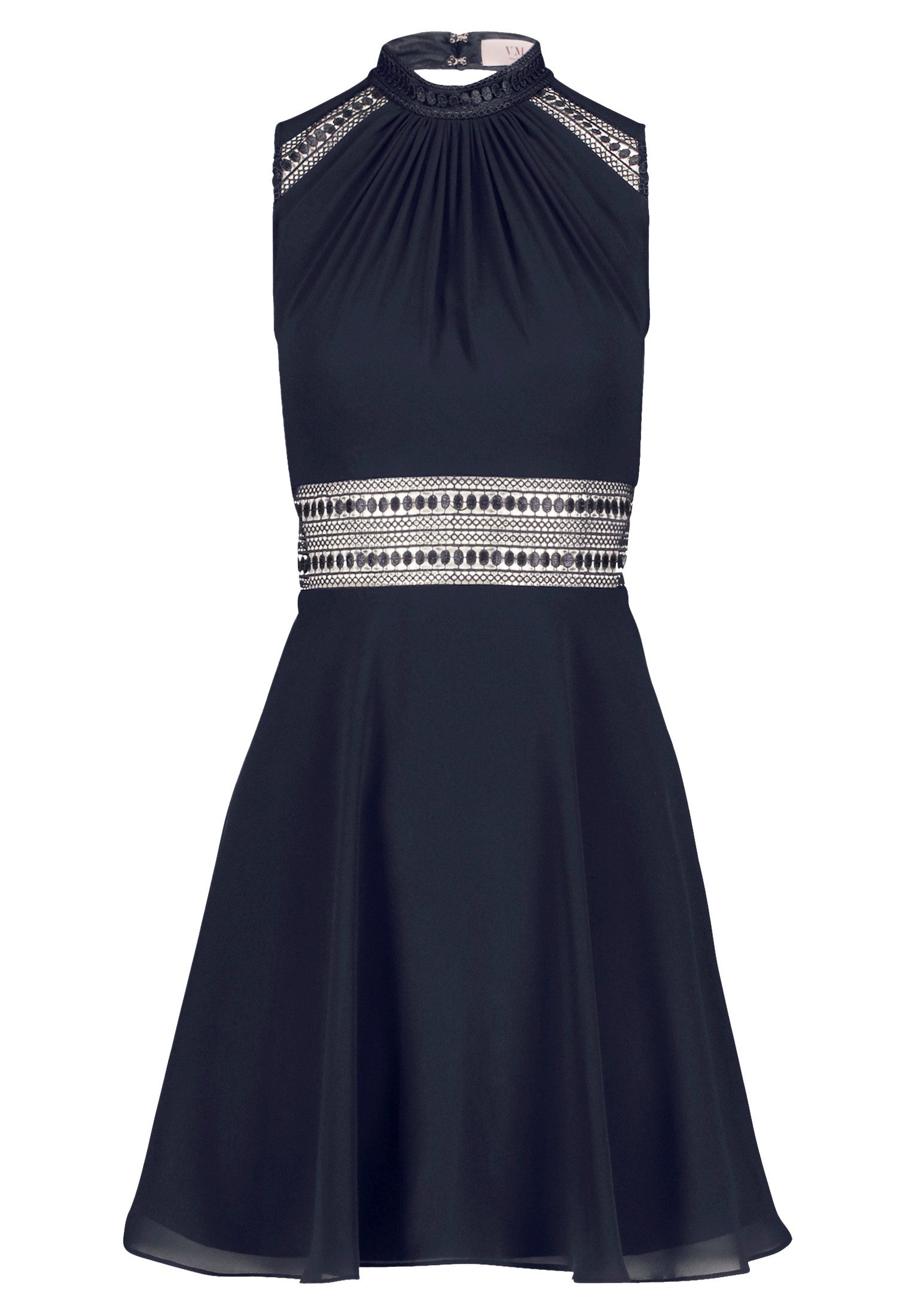 Vera Mont Cocktailkleid Damen mit Spitzeneinsatz Aufgesteppte Bänder günstig online kaufen