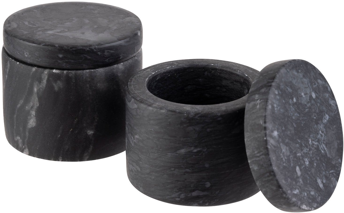 APS Gewürzbehälter Marmordosen für Gewürze, 2er-Set, Ø 6 cm, Höhe 5 cm, 40ml, Marmor, (Set, 2-tlg)