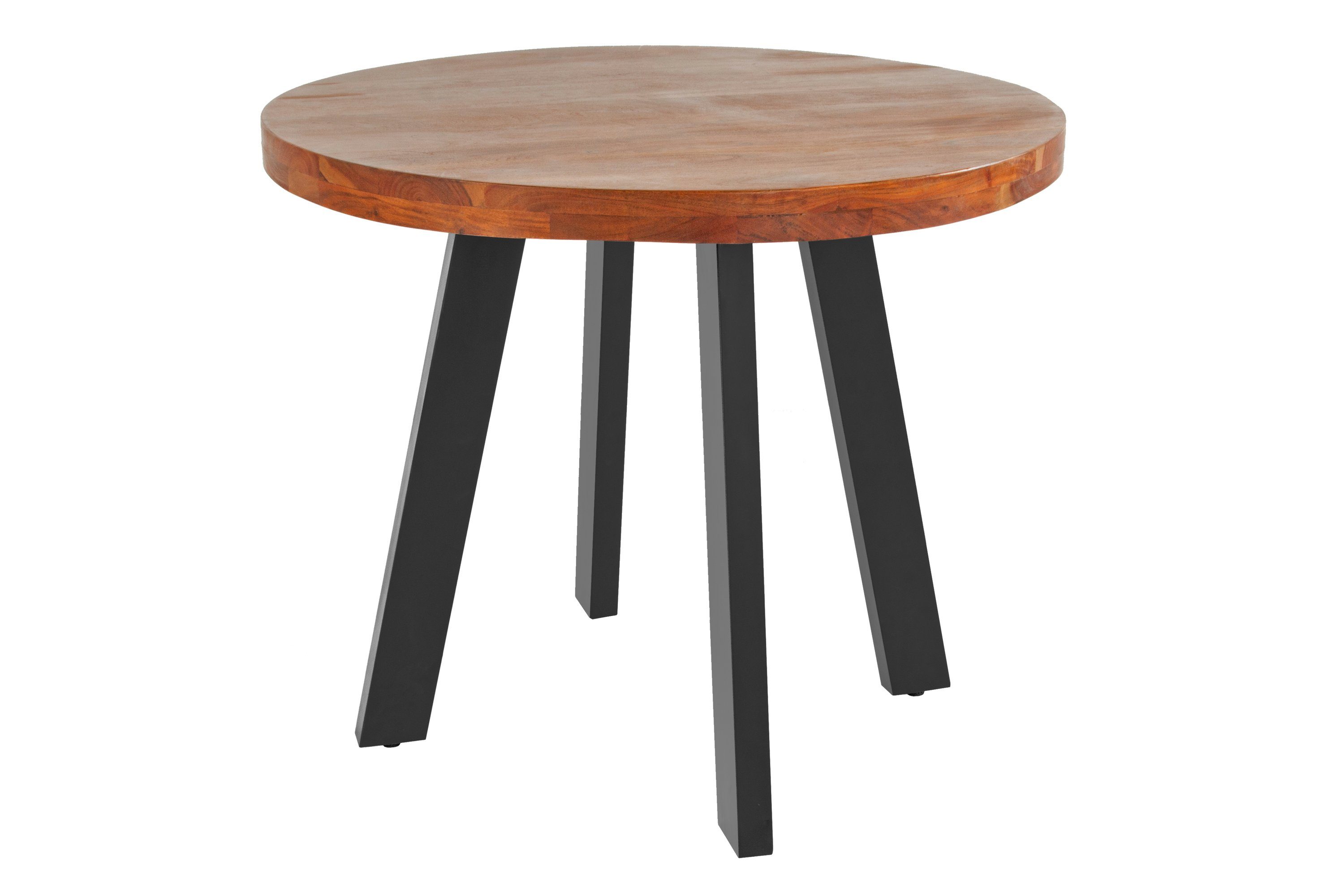 SAM® Esstisch Samira, Akazienholz, runde Tischplatte, 4-Fußgestell aus Metall nussbaum | schwarz