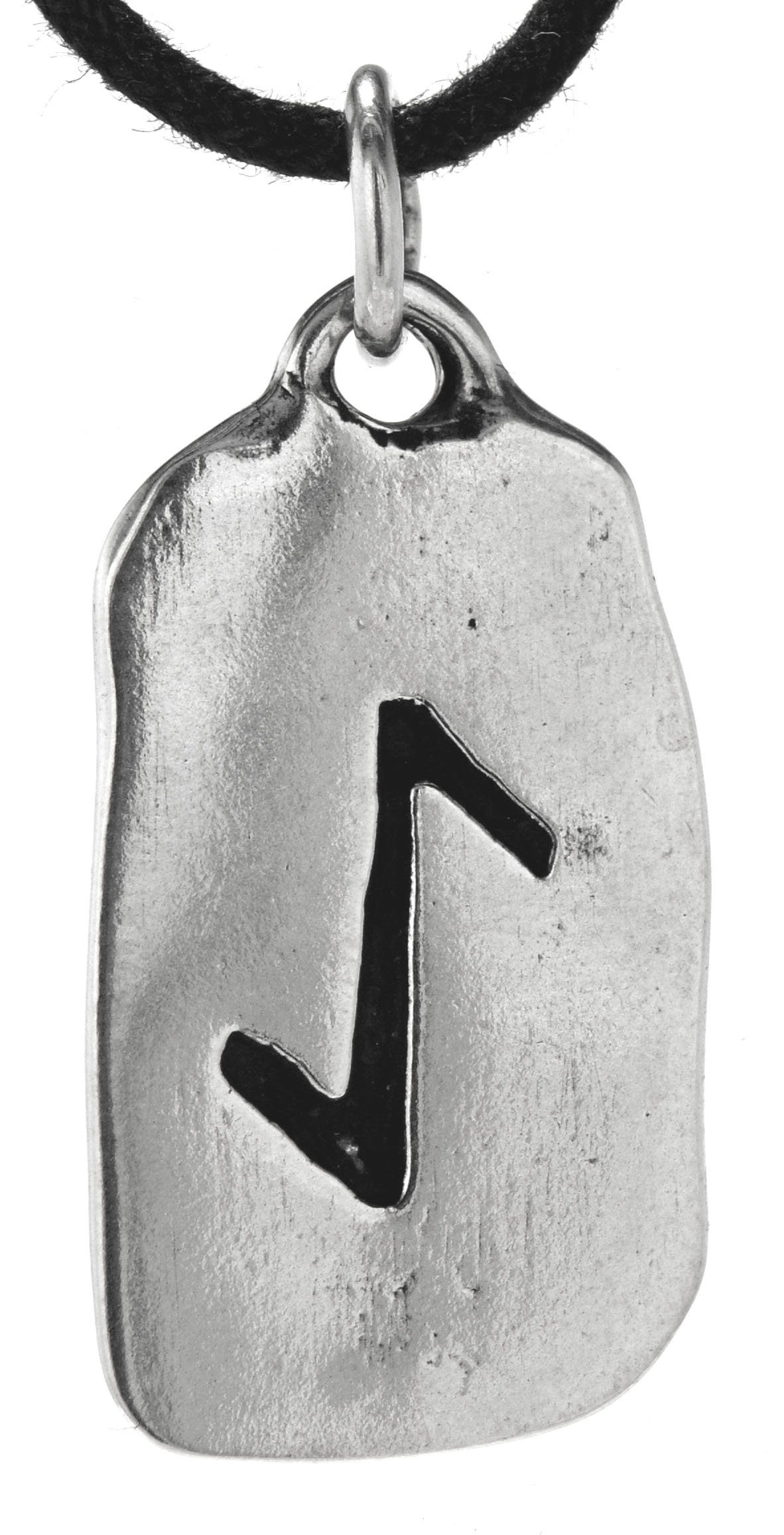 Kiss of Leather Kettenanhänger Rune Eihwaz 925 Sterling Silber Buchstabe AE | Kettenanhänger