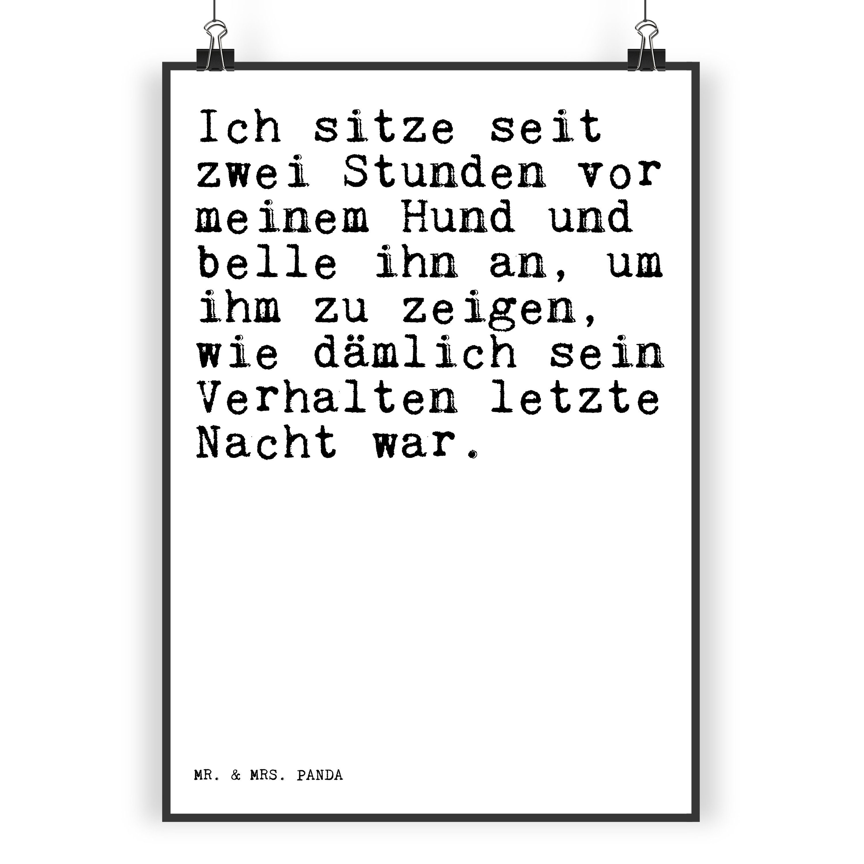 Mr. & Mrs. Panda Poster DIN A4 Ich sitze seit zwei... Weiß Geschenk