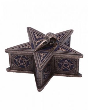 Horror-Shop Dekofigur Pentagramm Schmuckschatulle mit Rabenschädel 16,5c
