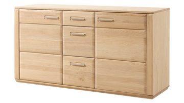 Massivart® Sideboard SENA 161 cm / Massivholz Eiche teilmassiv geölt, 2 Türen / 3 Schubladen / 2 Einlegeböden / Soft-Close-Funktion