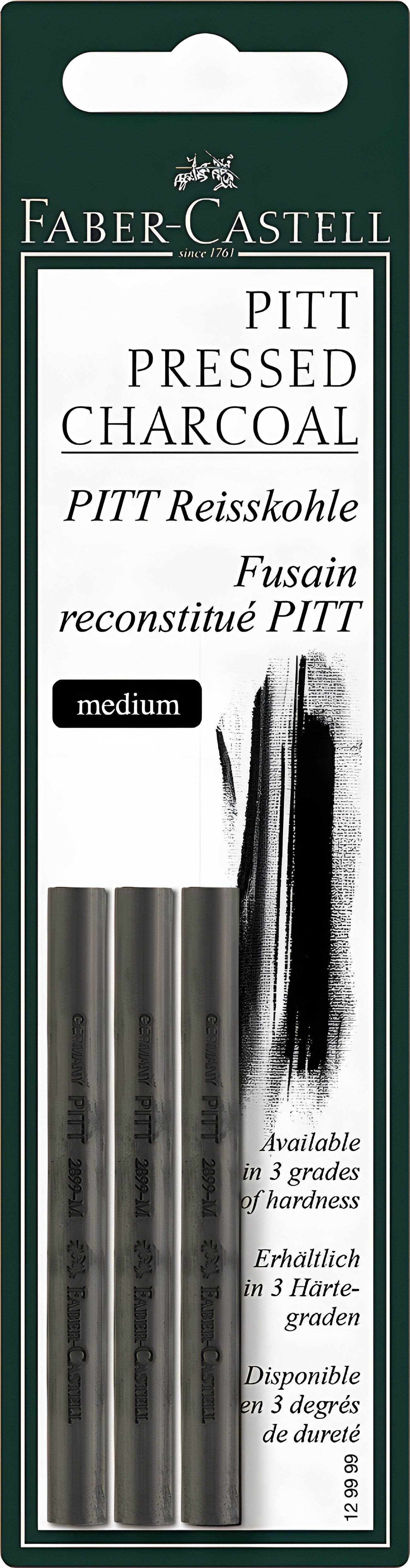 Faber-Castell Zeichenkohle Faber Castell Reisskohle fettfrei Pitt medium 3er