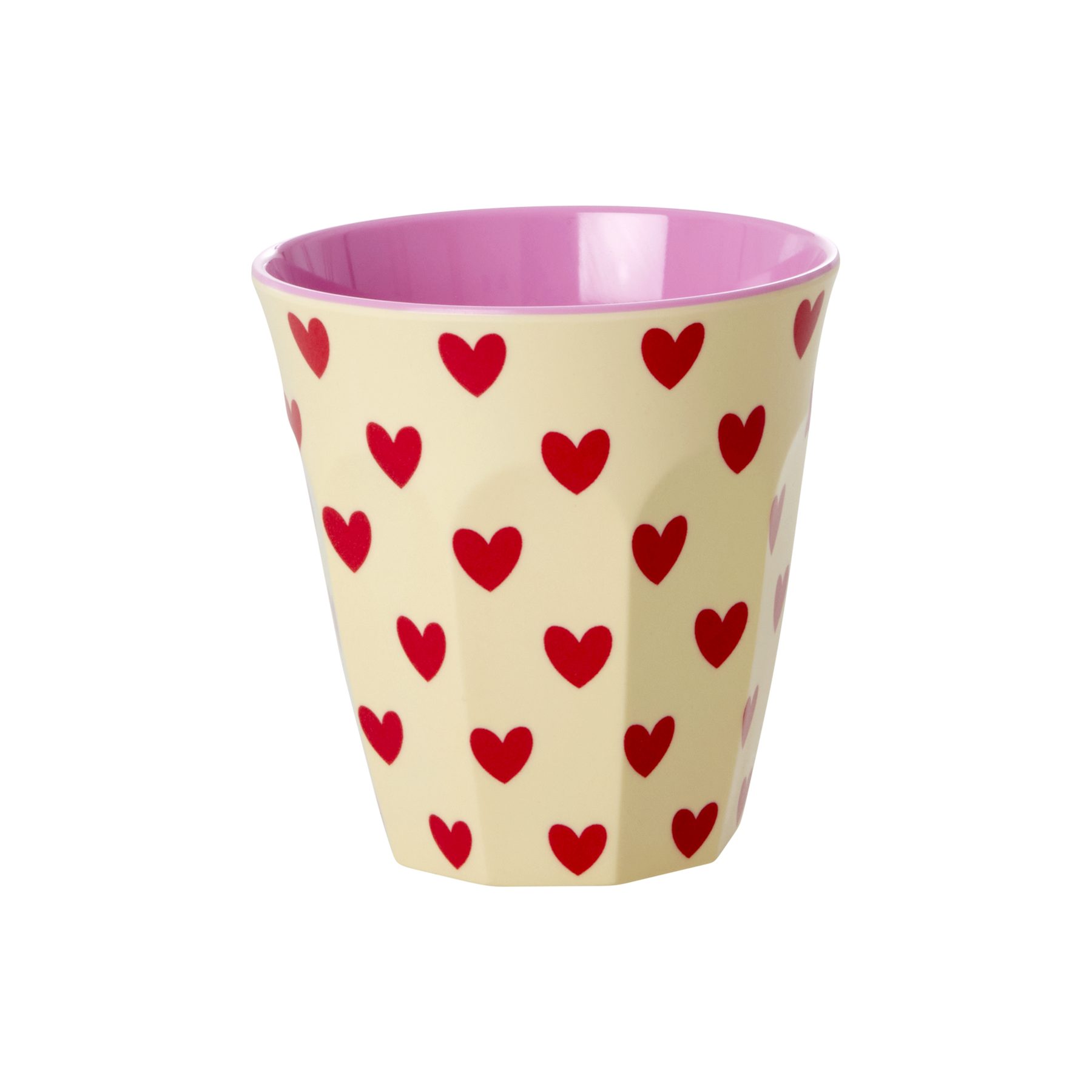 Becher Rice Melamin Becher Medium Herz Print Beige
