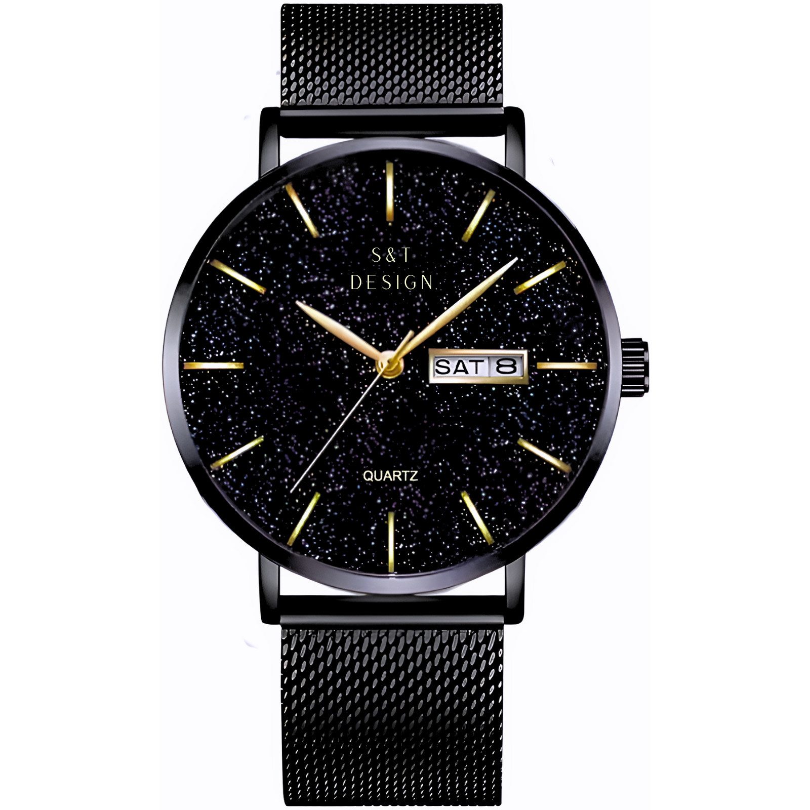 S&T Design Quarzuhr Mesh Armbanduhr Herren Uhr Elegant Mesh Analog Uhr, (in günstig online kaufen