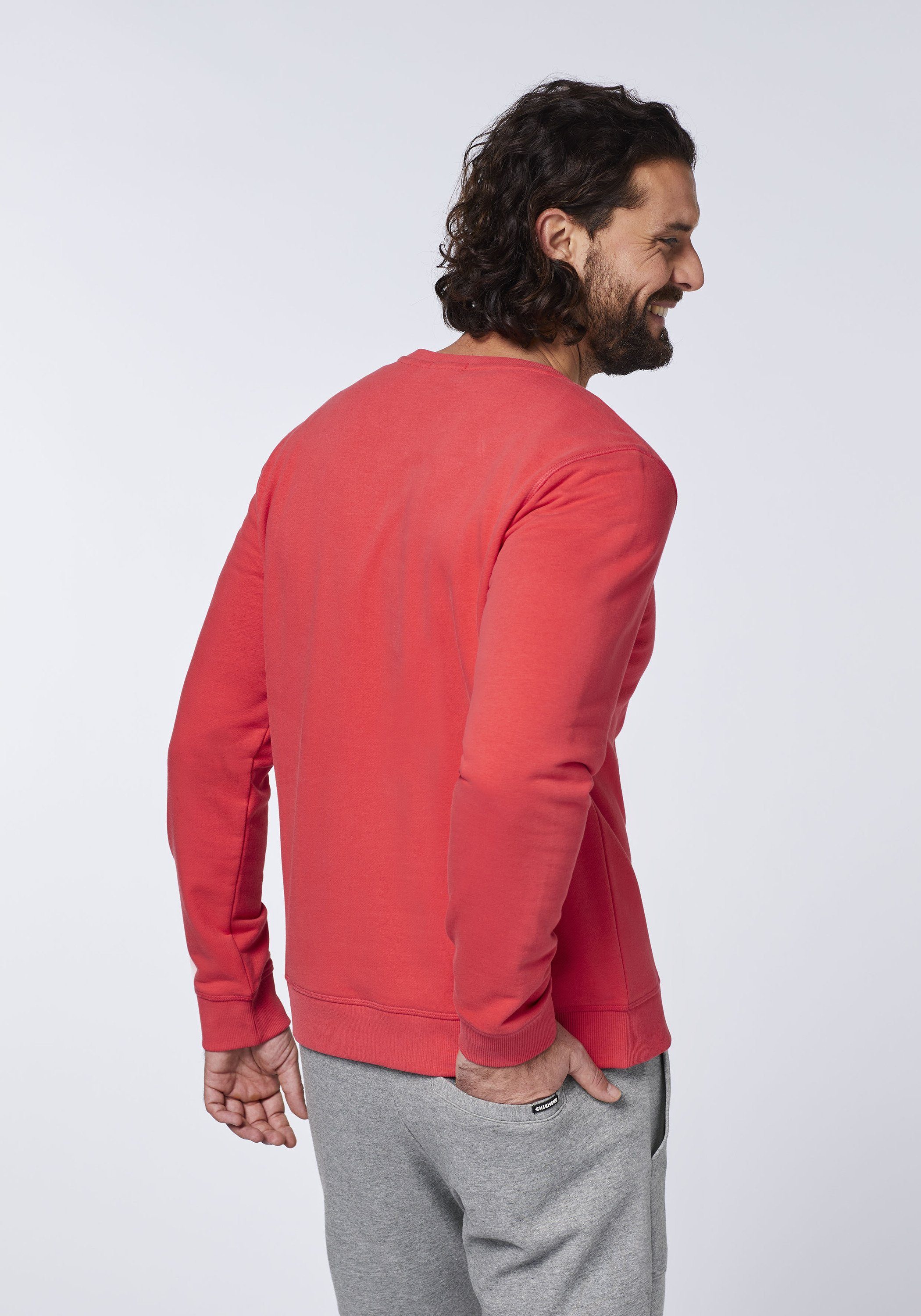 1 Chiemsee Sweater Label-Look im Sweatshirt 17-1663 Bittersweet