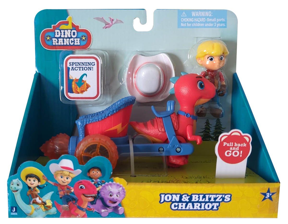 Jazwares Spielfigur Jazwares DNR0010 Dino Ranch, Spielset, Figur mit Dino, Jon und Blitz