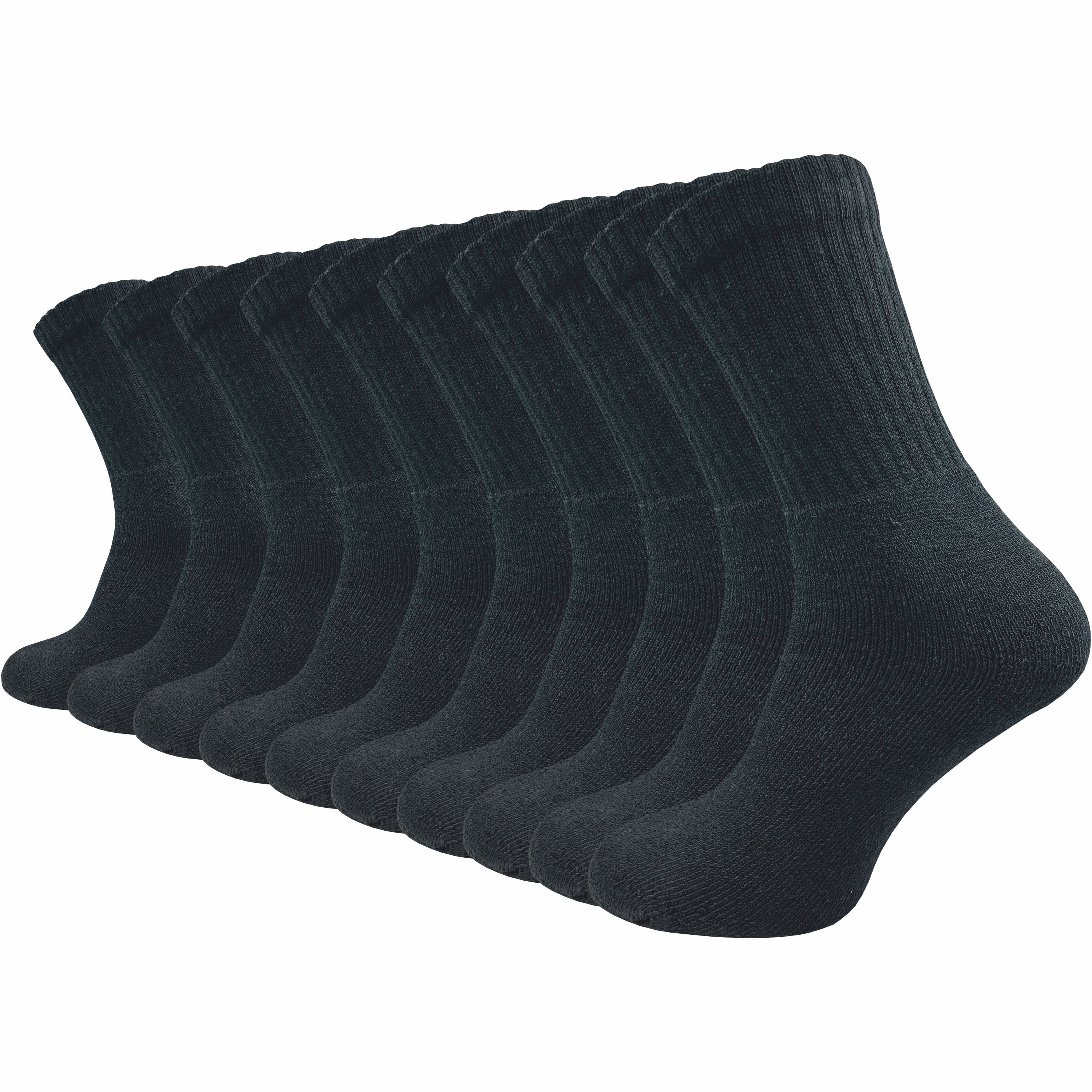 GAWILO Arbeitssocken für Herren - schlichter, cleaner Look - extra verstärkter Plüschfuß (10 Paar) WORK Socken mit Baumwolle sind atmungsaktiv und verhindern Schweißfüße