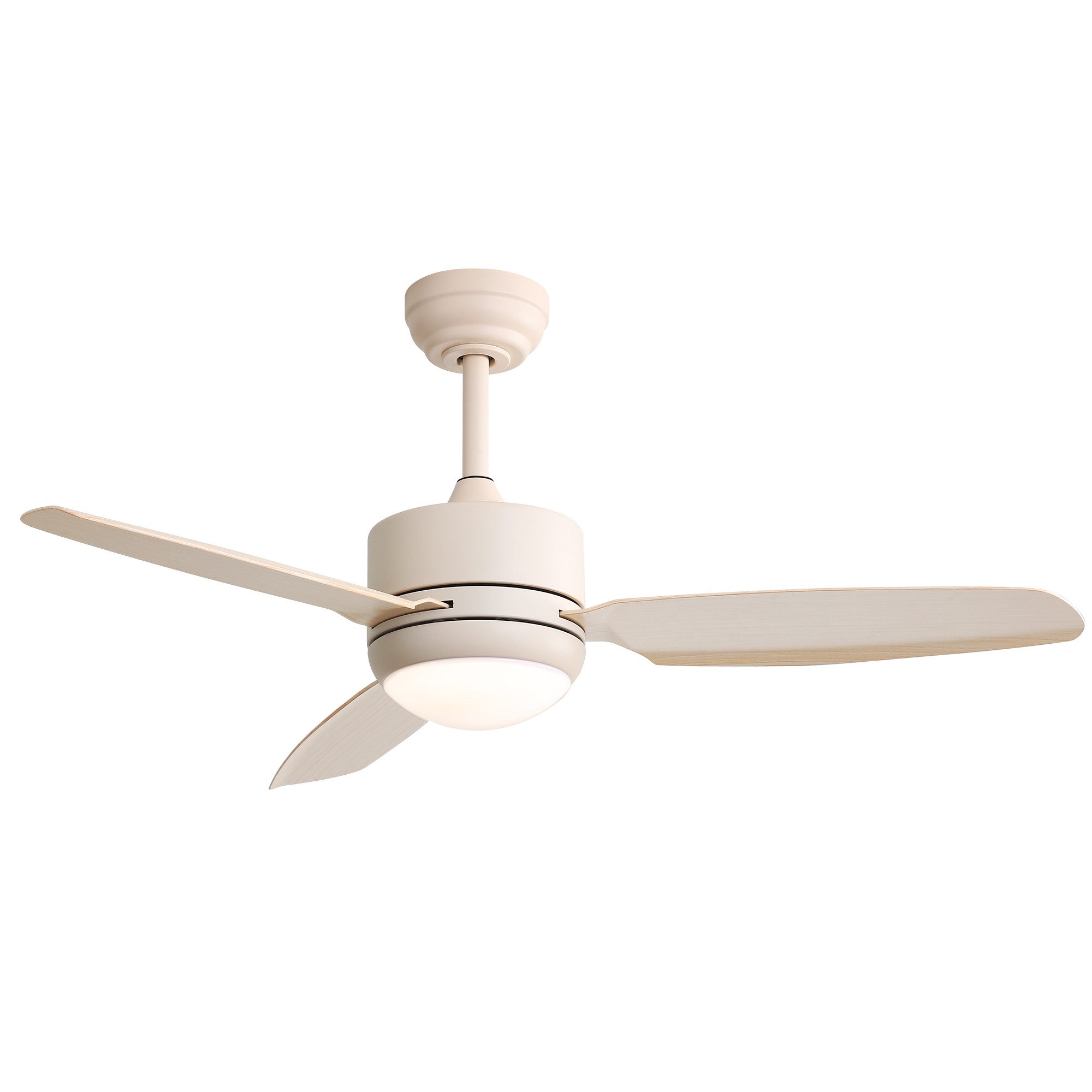 Rutaqian Deckenventilator Energiesparender 46-Zoll Deckenventilator mit LED-Beleuchtung, 6 Geschwindigkeiten, Fernbedienung & Timer – Leise ABS-Flügel
