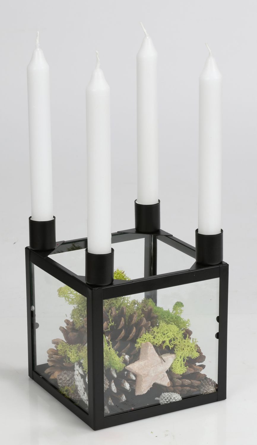 BURI Kerzenständer Metall-Adventskranz schwarz Weihnachtsdeko Kerzenhalter günstig online kaufen