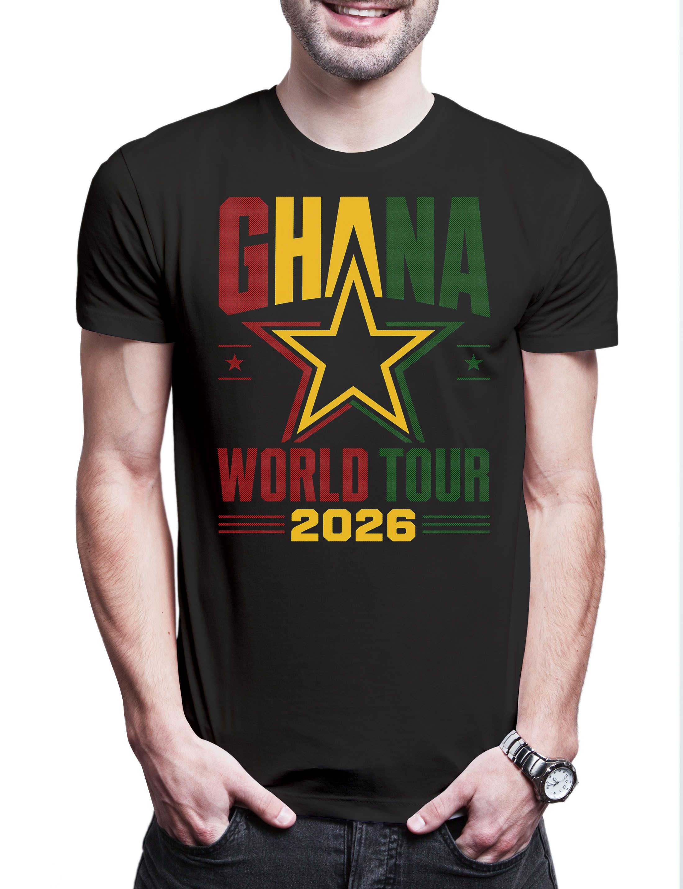 Print-Shirt Team Ghana 2 Herren T-Shirt Afrika Africa Fußball WM Soccer Football