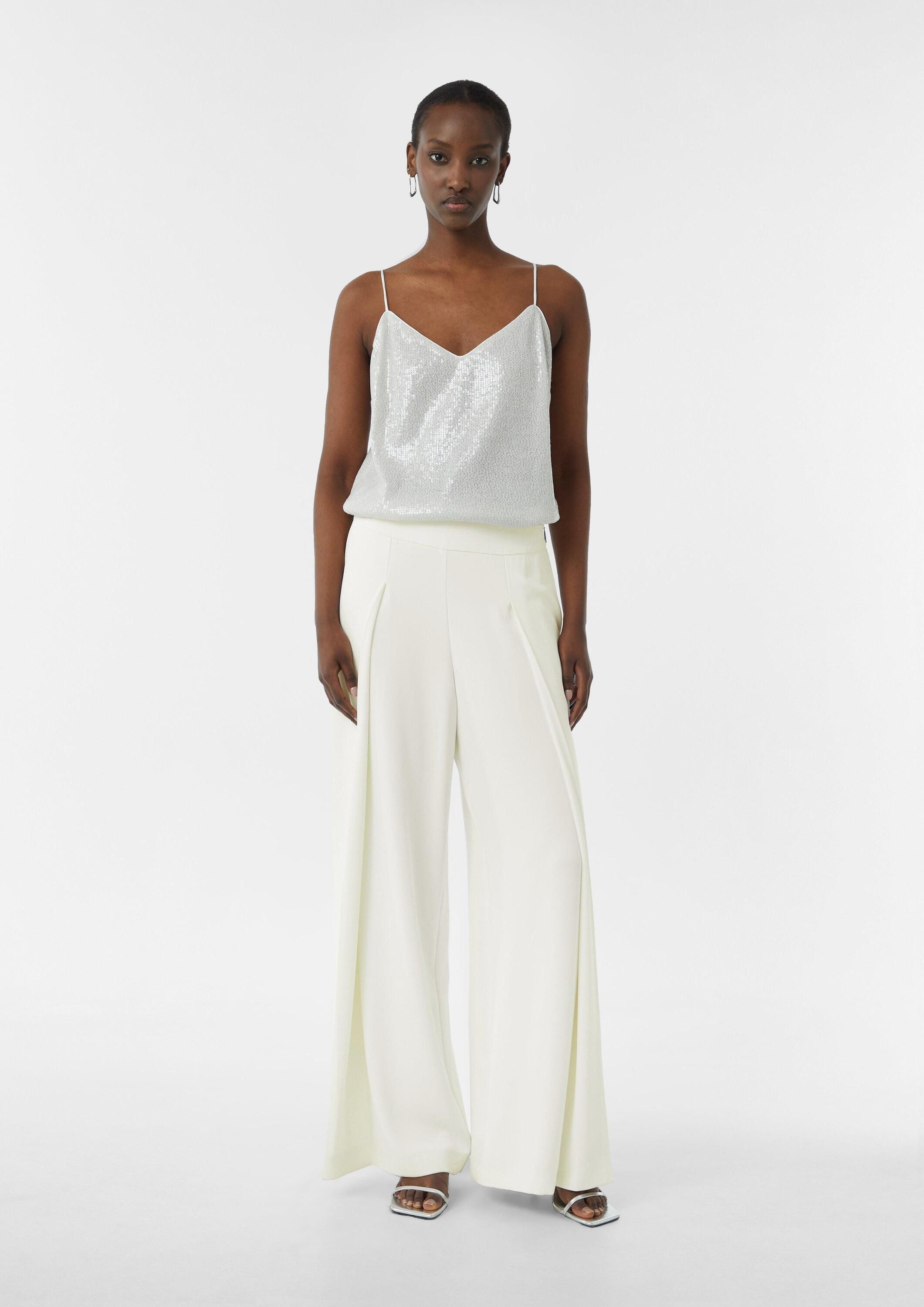 comma Chinos Hose Fließende Marlenehose mit tiefen Falten günstig online kaufen