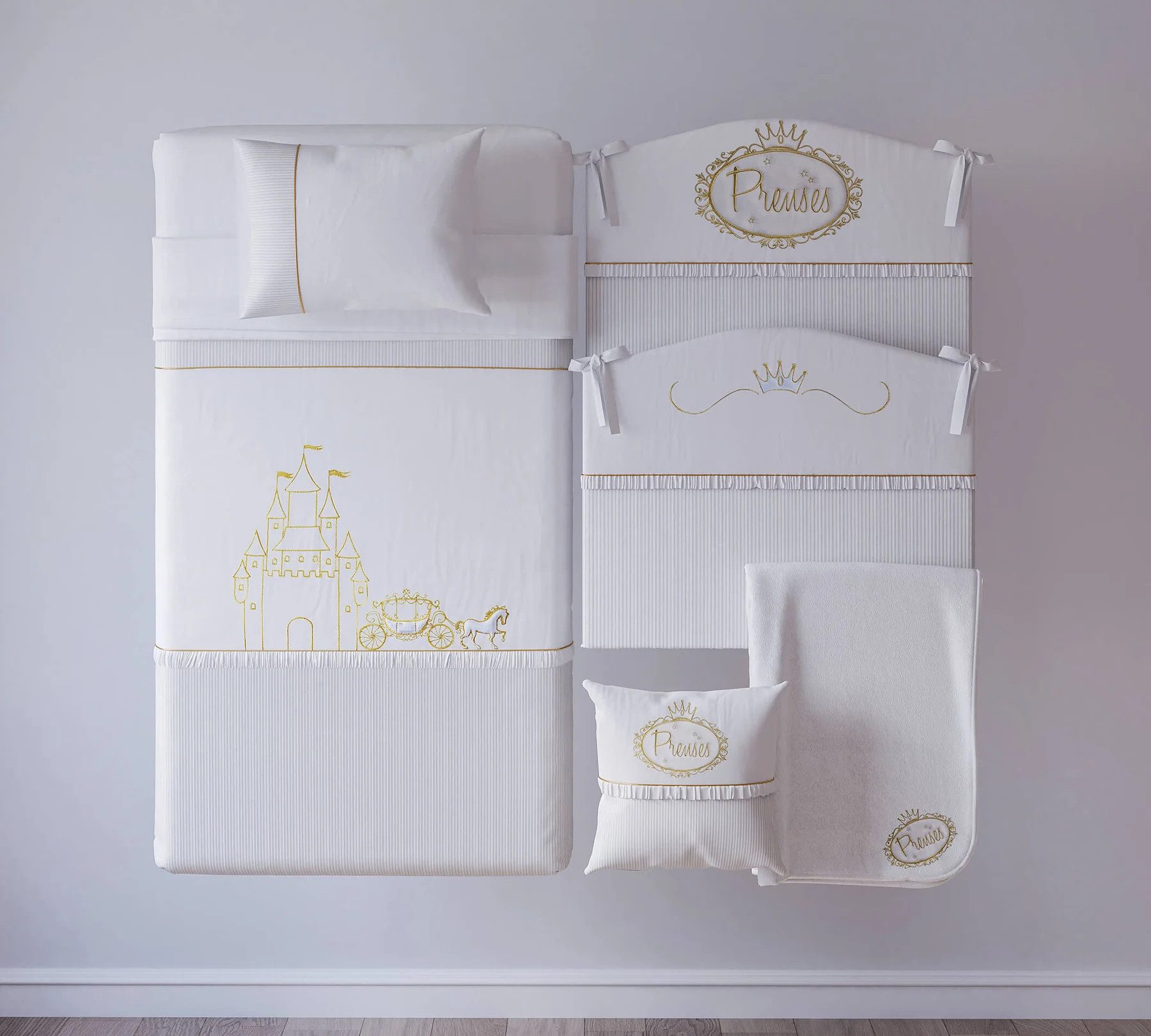 Möbel-Zeit Babybettwäsche Princess Bettwäsche-Set, 70x130 cm, 5 teilig