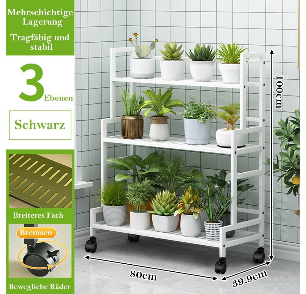Thumbnail - NUODWELL Blumenständer Blumenständer Metall, 3 Stufen Leiterregal Pflanzen Blumentopfständer