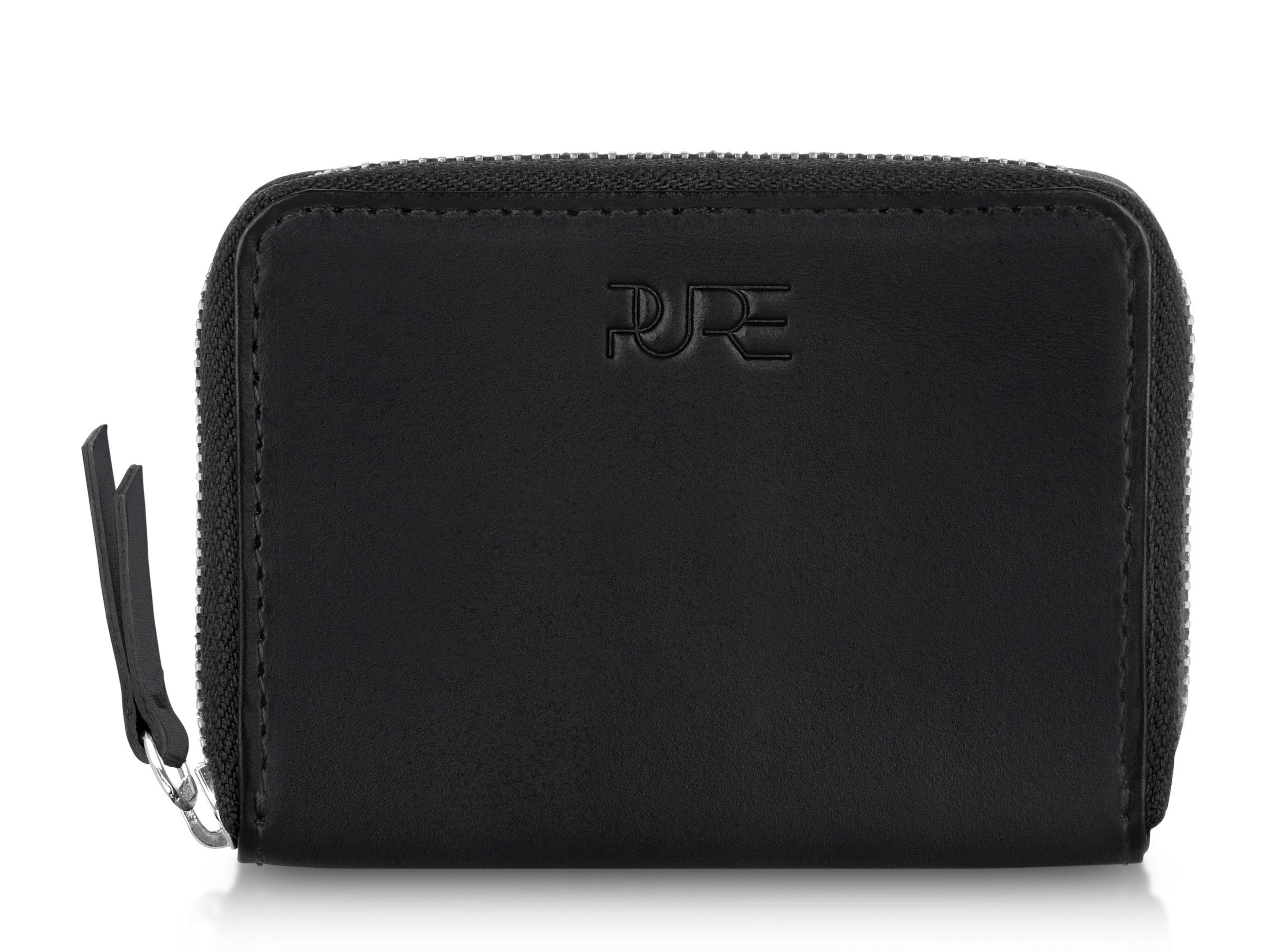 PURE Leather Studio Geldbörse Mini Geldbörse MAIA, Handgefertigte Damen Echtleder Portemonnaie Geldbeutel mit RFID Schutz
