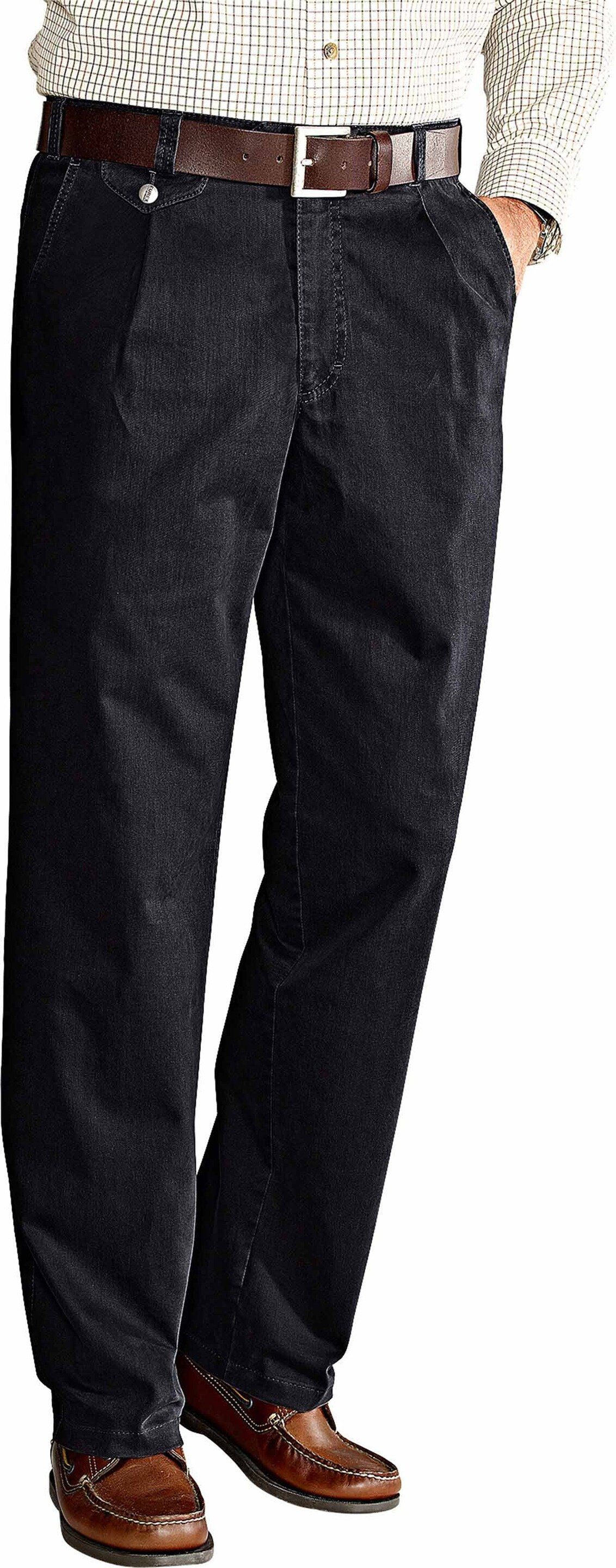 EUREX by BRAX Regular-fit-Jeans EUREX BY BRAX Tiefbund-Bundfalten-Jeans Fred schwarz BLACK BLAC