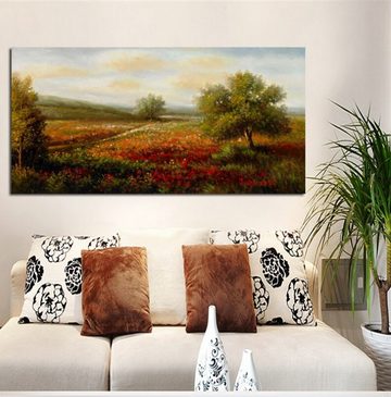 TPFLiving Kunstdruck (OHNE RAHMEN) Poster - Leinwand - Wandbild, Claude Monet - Pastorale Landschaft - (Motiv in verschiedenen Größen), Farben: Grün, Weiß, Beige - Größe: 20x30cm