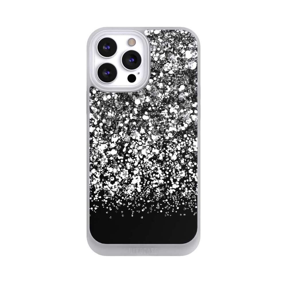 NIVOCASE Handyhülle Glitzer Look Schneeflocken Muster Snow Fall Glitter Look, Apple iPhone 13 Pro Max Handyhülle Hülle NIVOpure Case Frozen
