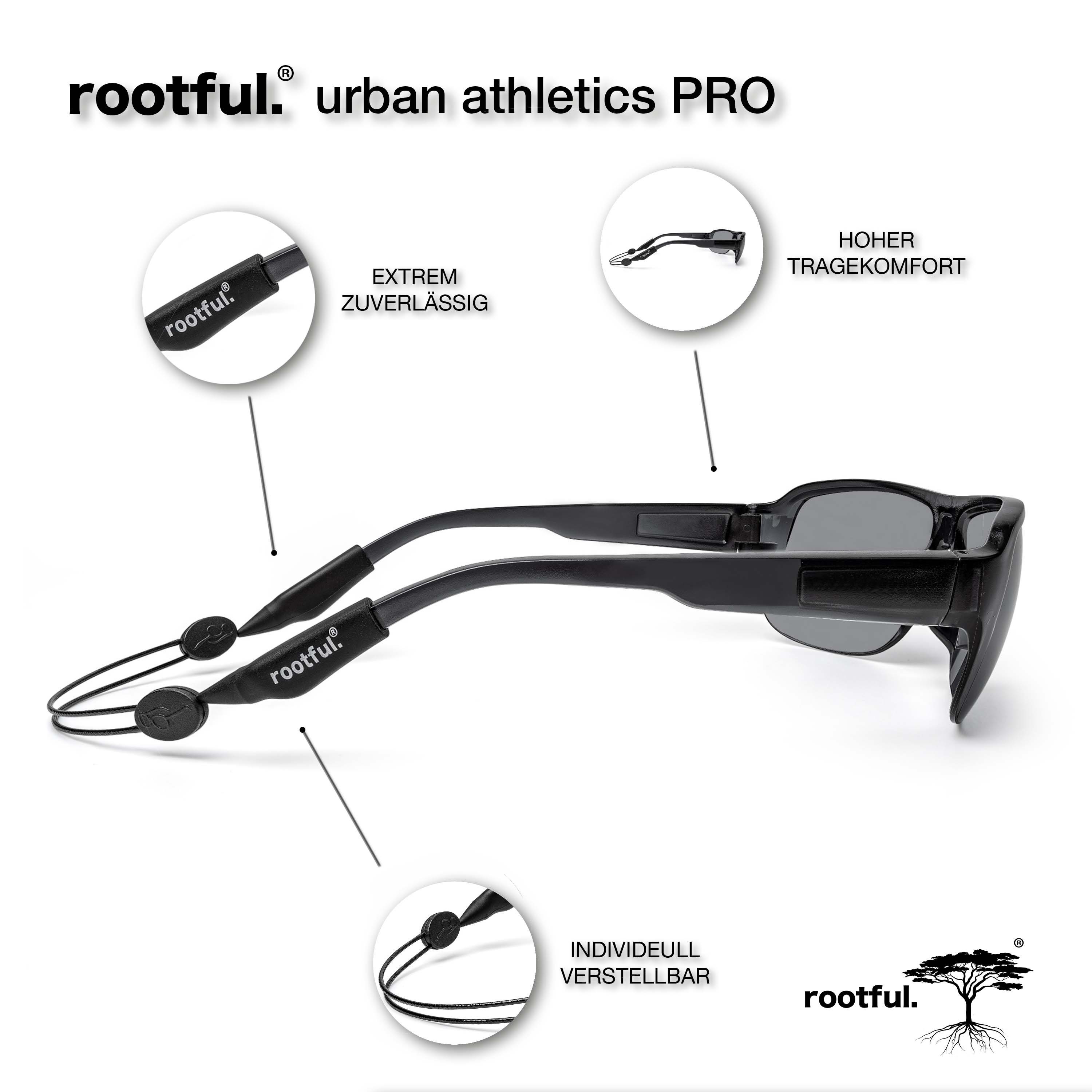 Sportbrillenband ULTRA, Brillenband rootful. rootful.® Leistungsfähig Brillenband