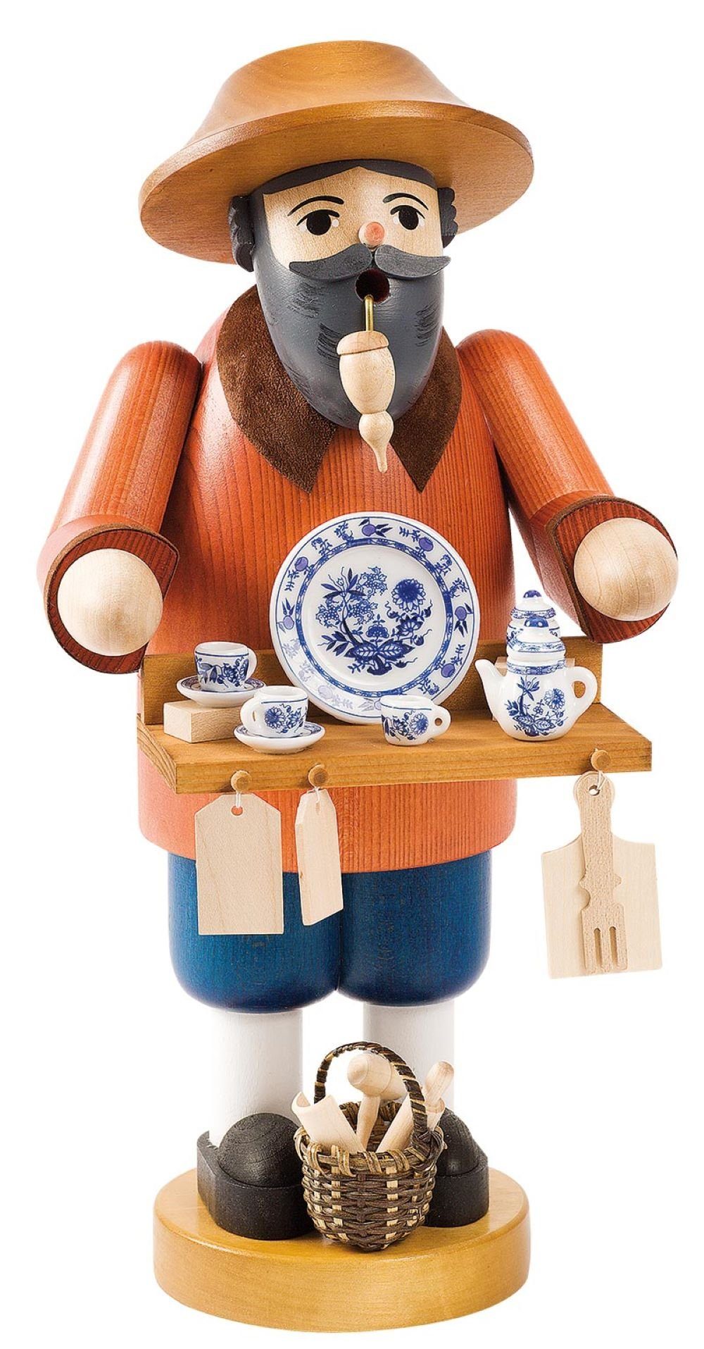Räuchermännchen Porzellanhändler, Höhe 35cm