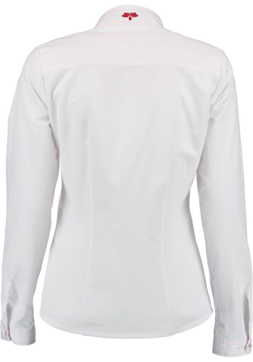 OS Trachten Trachtenbluse Ogozi Langarmbluse mit Hirsch-Stickerei am Kragen günstig online kaufen