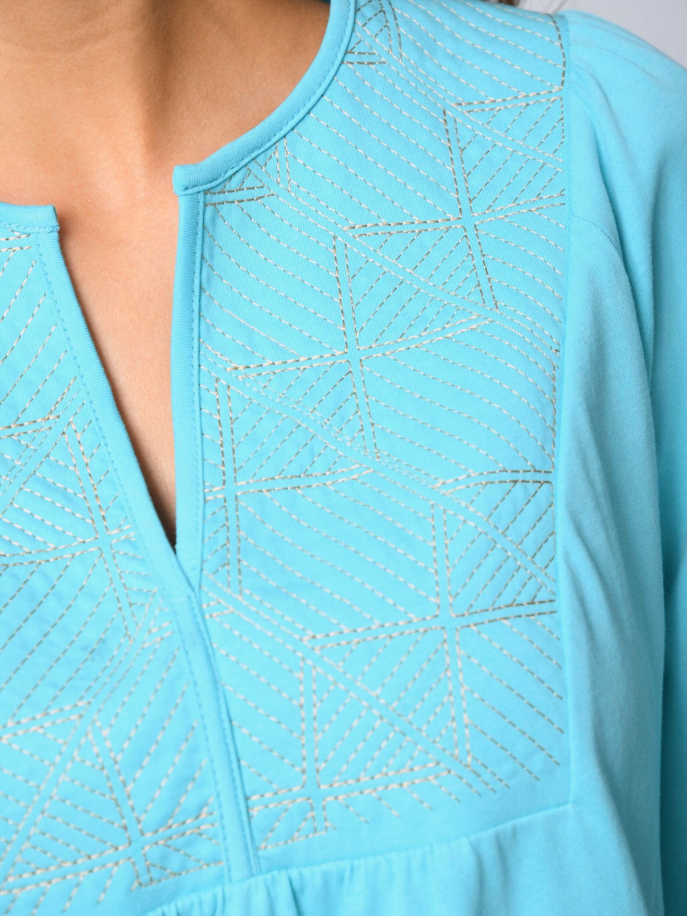 Alba Moda Tunika Bluse mit grafischer Stickerei