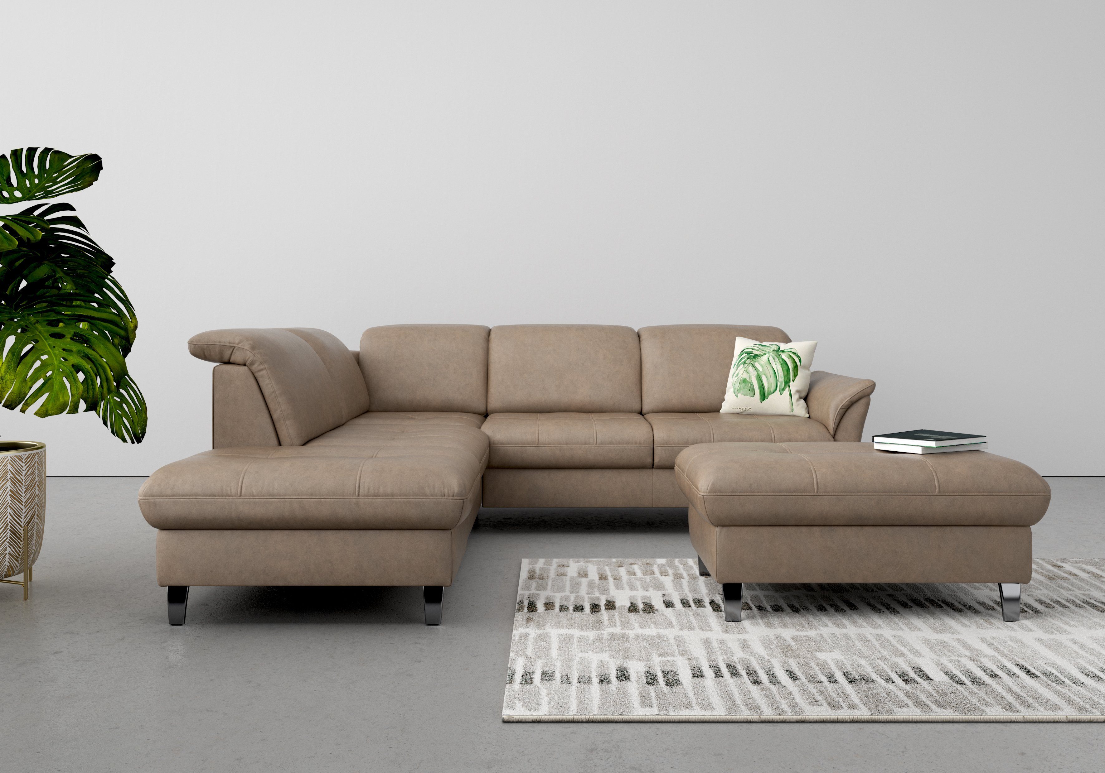 sit&more Ecksofa "Maggiore L-Form" wahlweise mit Kopfteilverstellung, Bettf günstig online kaufen